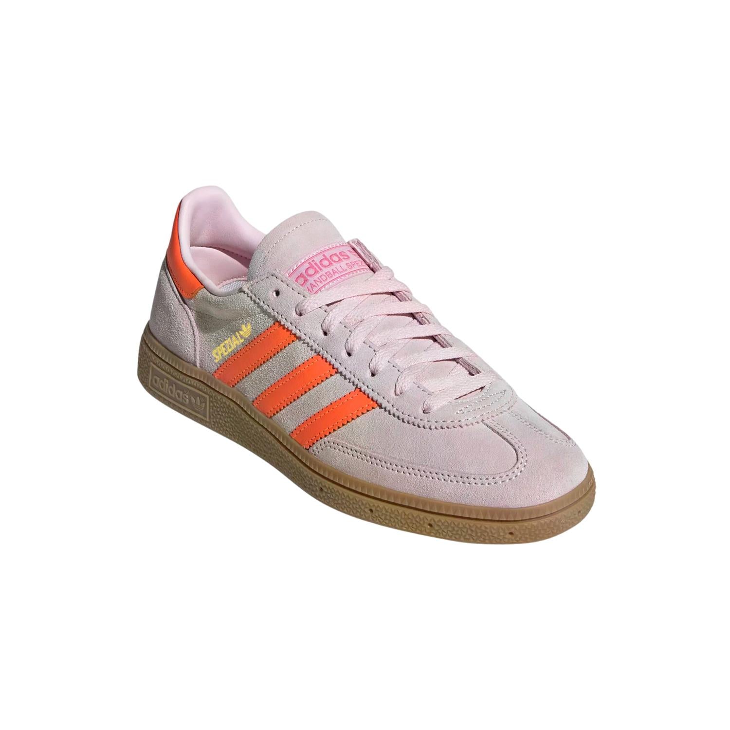 Adidas Handball Spezial W JS0250 rosa sportskor, komfortable og stilfulle håndball- og treningssko for kvinner.