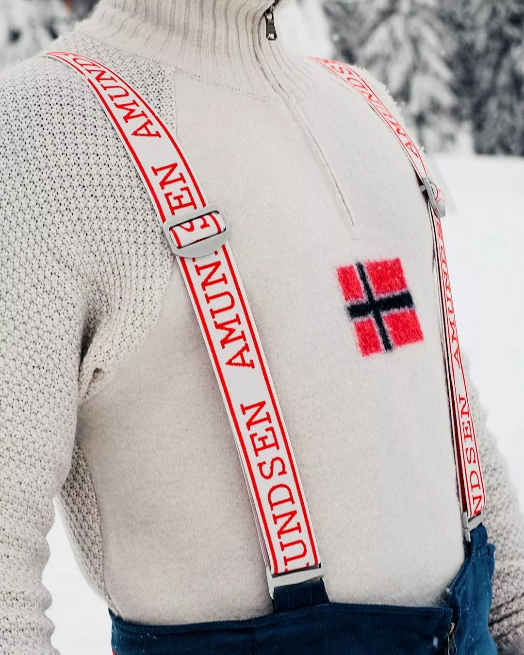 Amundsen Boiled Ski Sweater Mens W Flag Genser Off-White - modostore.no