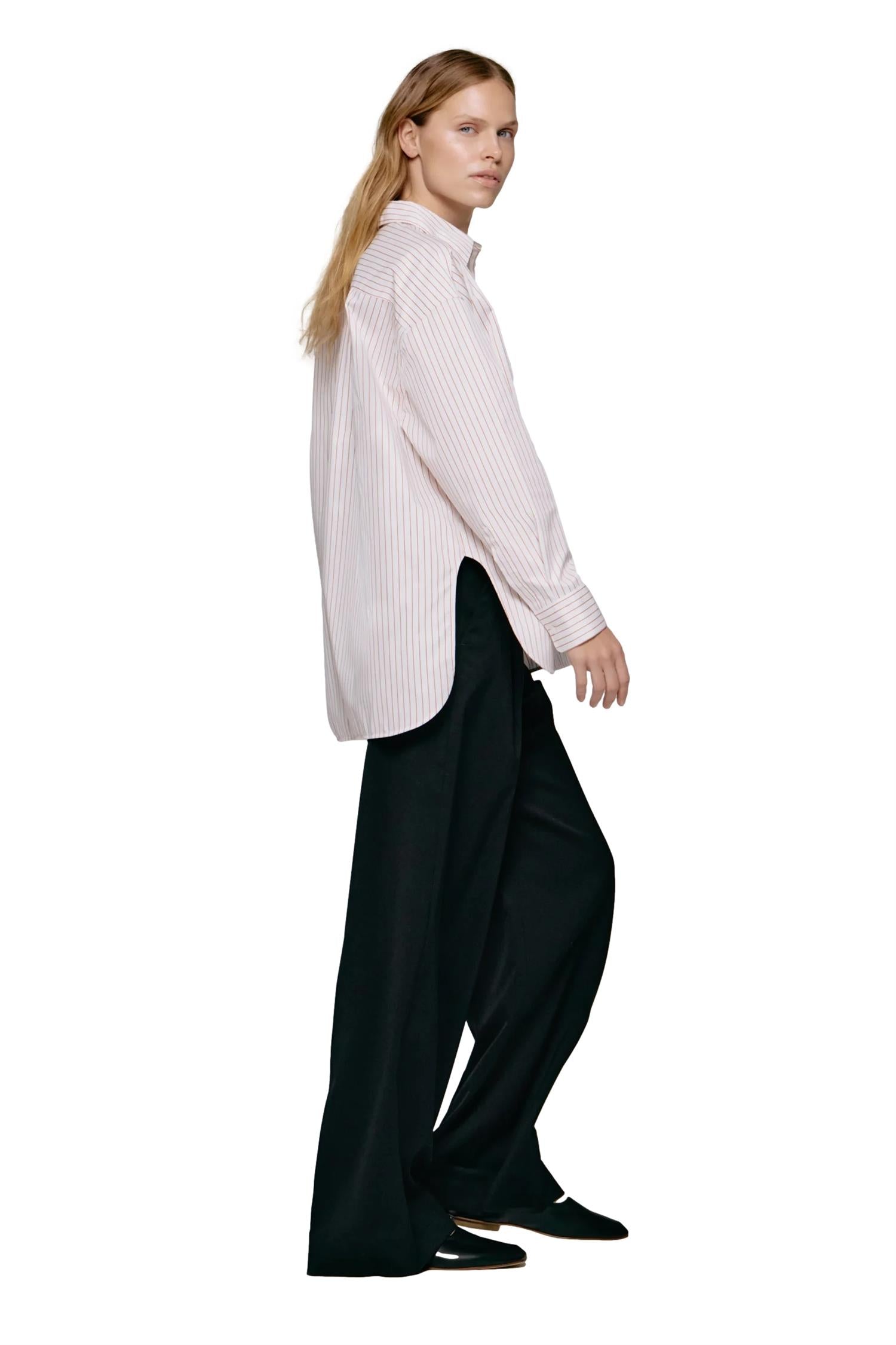 Julie Josephine Edwina Shirt Skjorte Stripet Oransje - modostore.no