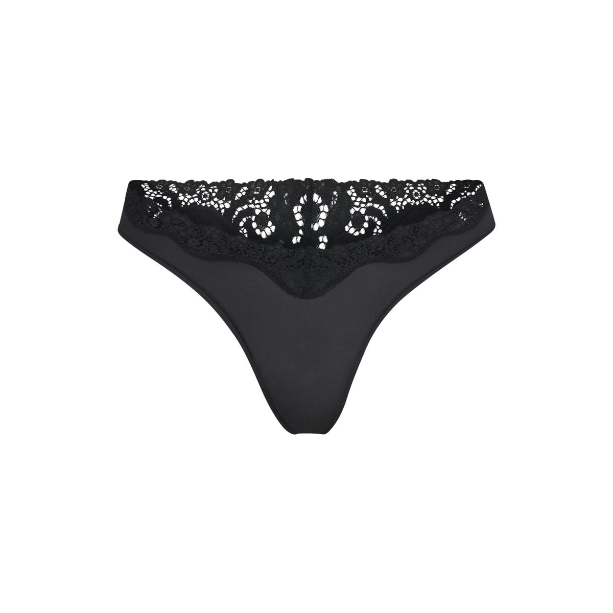 SKIMS Fits Everybody Lace Dipped Thong Onyx Undertøy Sort
