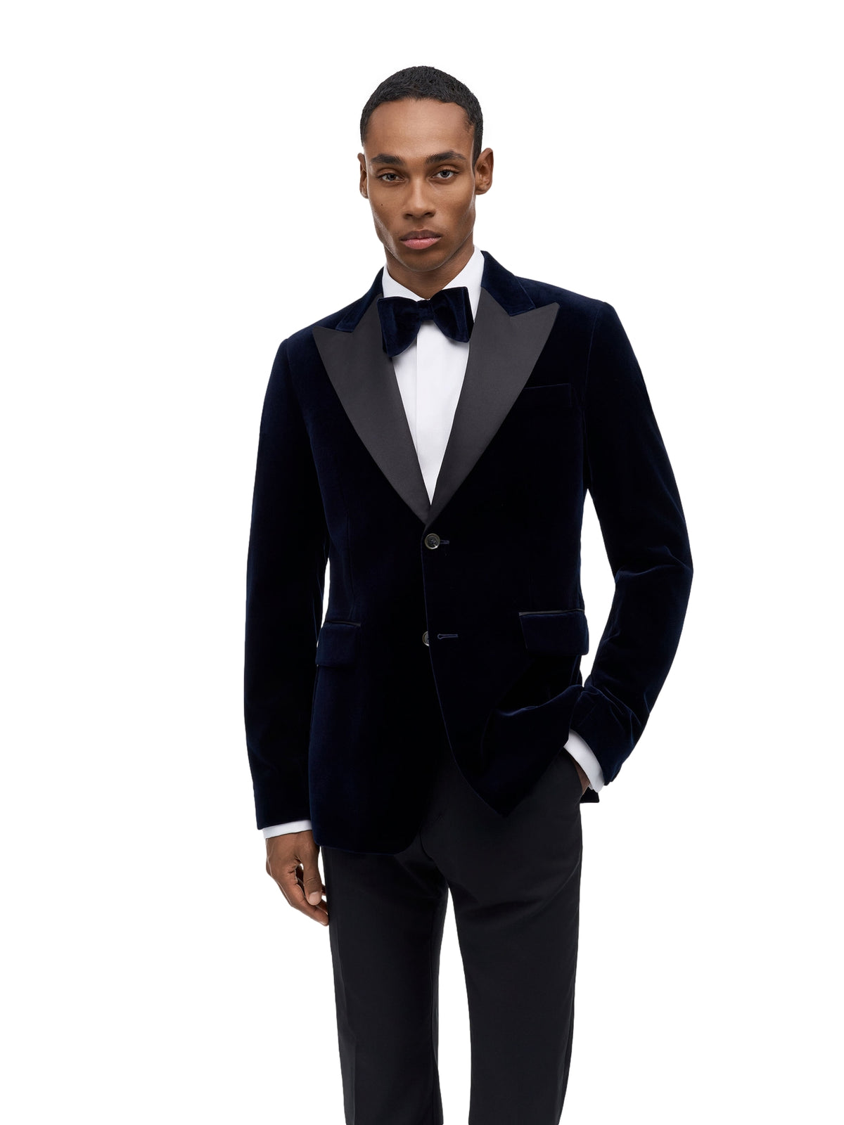 Tiger of Sweden Jeffers Velvet Tuxedo Jacket Blazer Navy