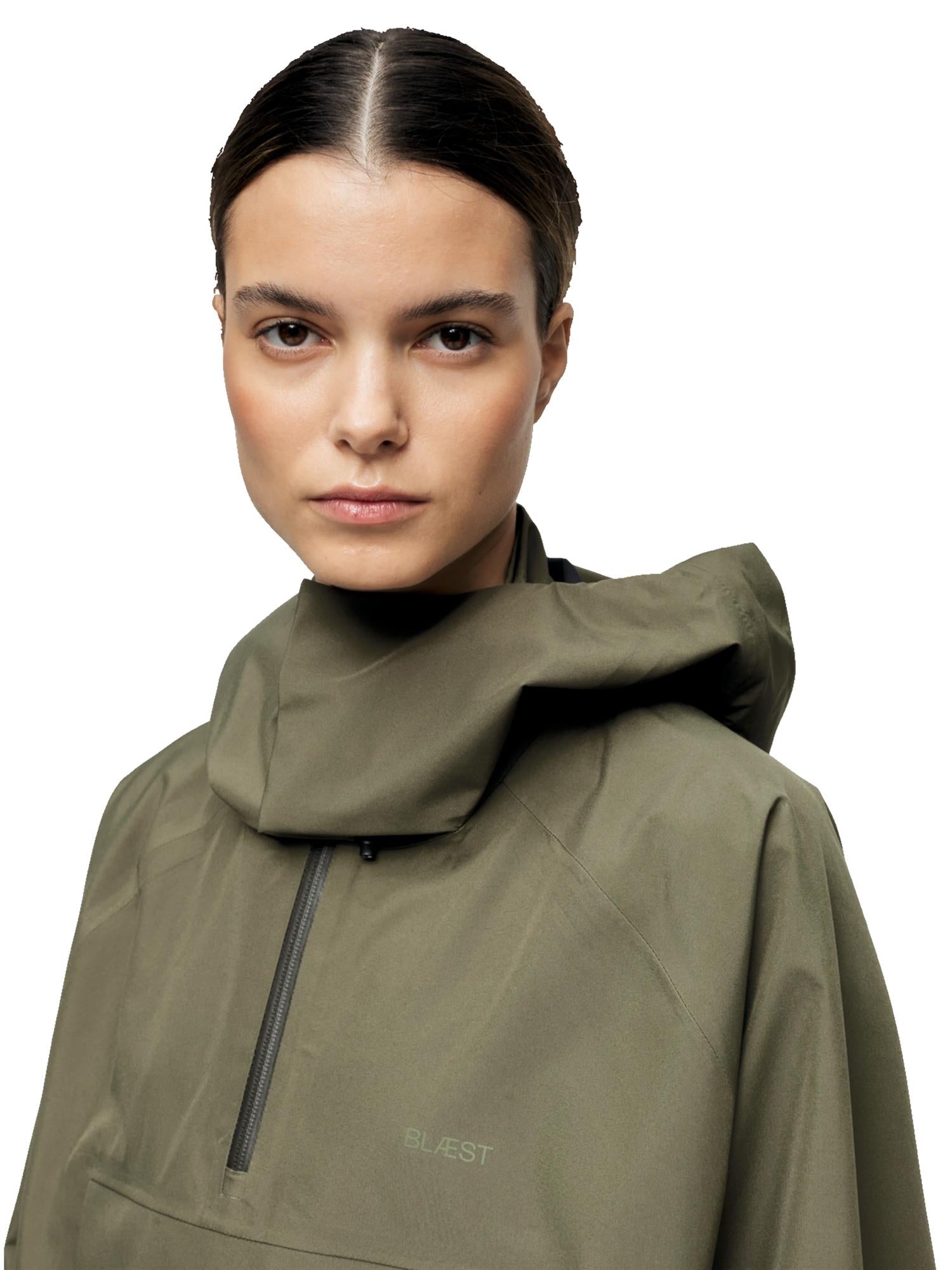 Blæst Voss Poncho Grape Leaf Jakke Oliven