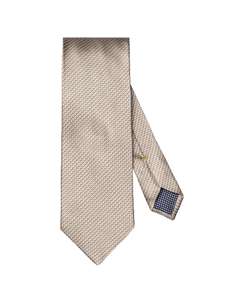 Eton Micro Woven Cotton Silk Tie Slips Beige