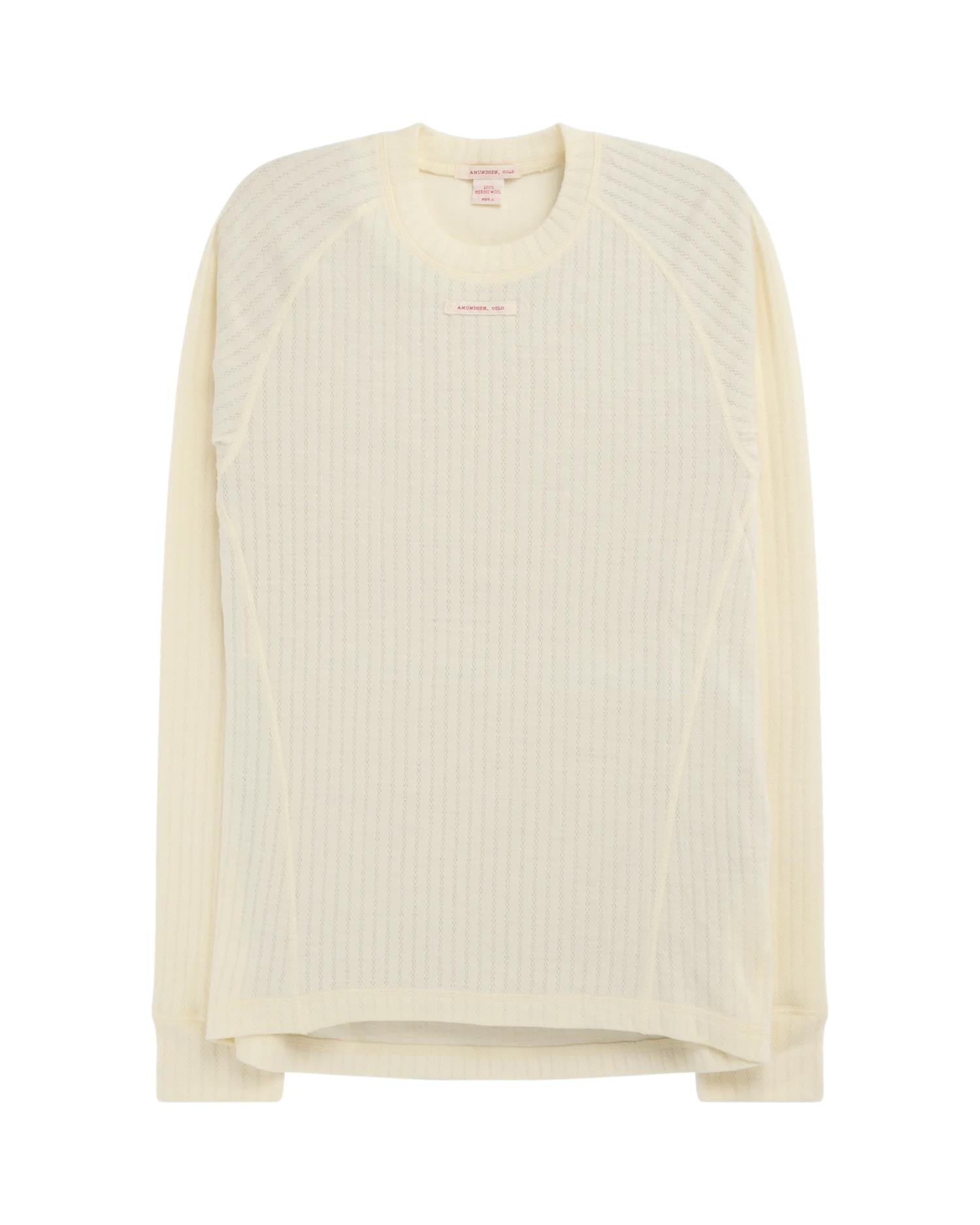 Amundsen Hero's Hide Crew Neck Mens Ullundertøy Off-White