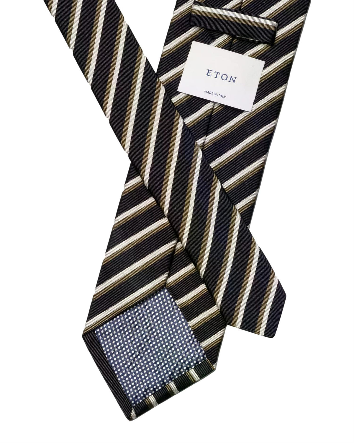 Eton Mogador Striped Woven Tie Slips Stripet Mørkeblå