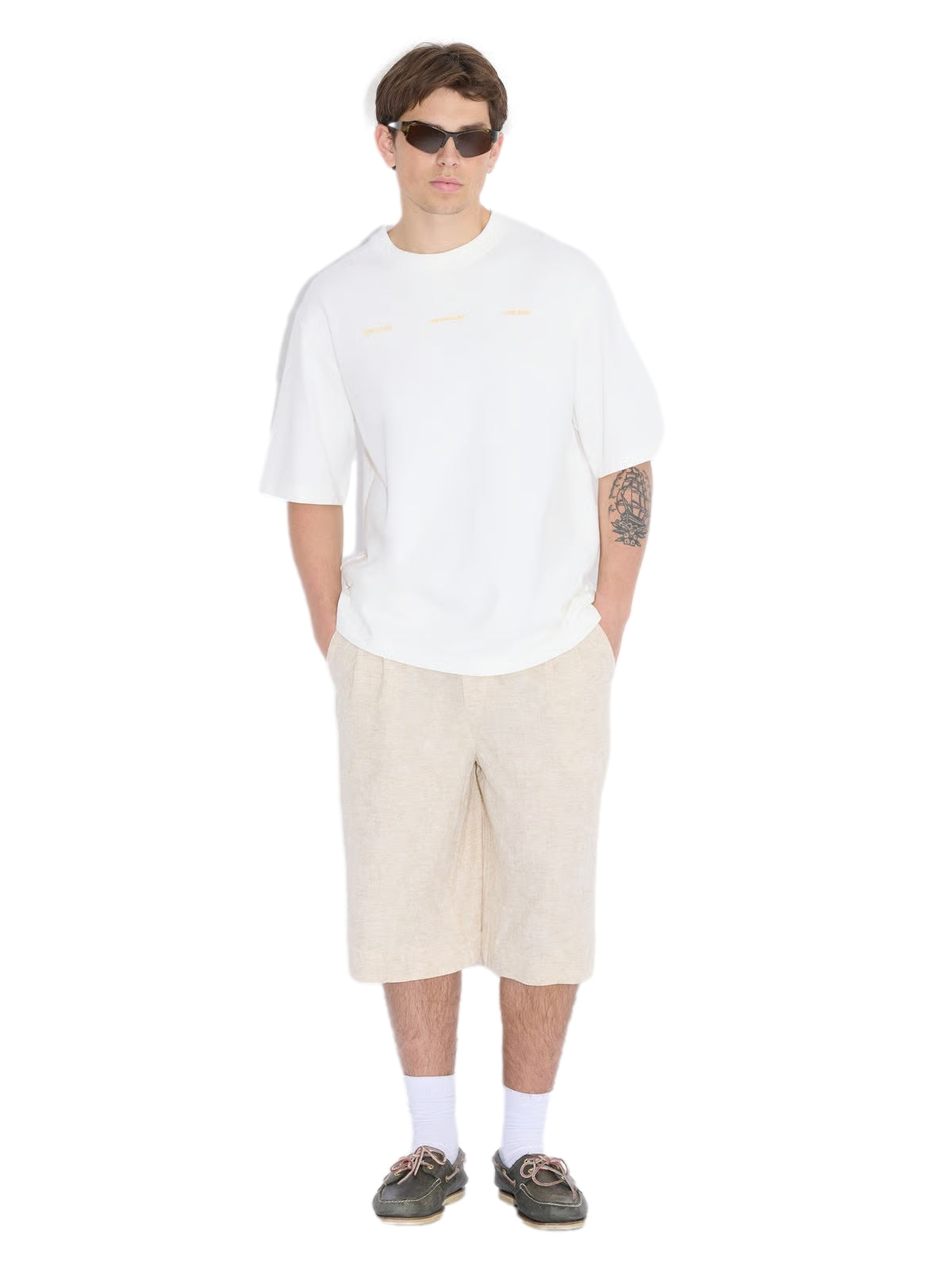 Holzweiler Ranger National Tee T-shirt Hvit Og Gul - modostore.no