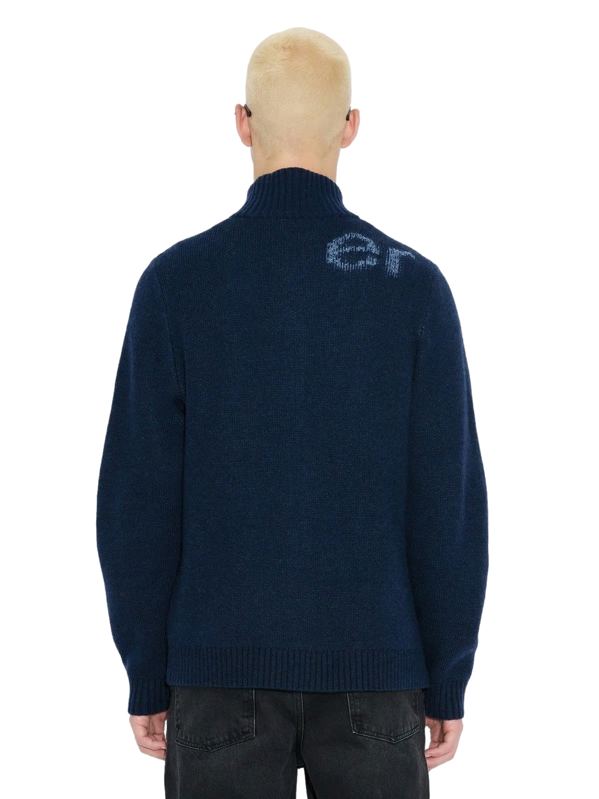 Holzweiler Haza Logo Zip Cardigan Genser Mørk Blå Melert - modostore.no