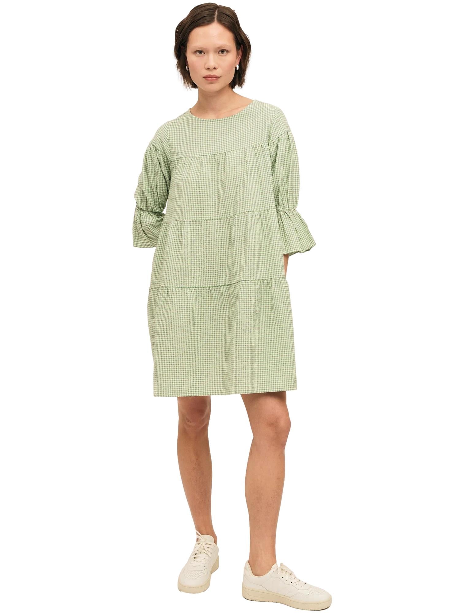 Once Untold Indiana Dress Kjole Hvit Og Grønn - modostore.no