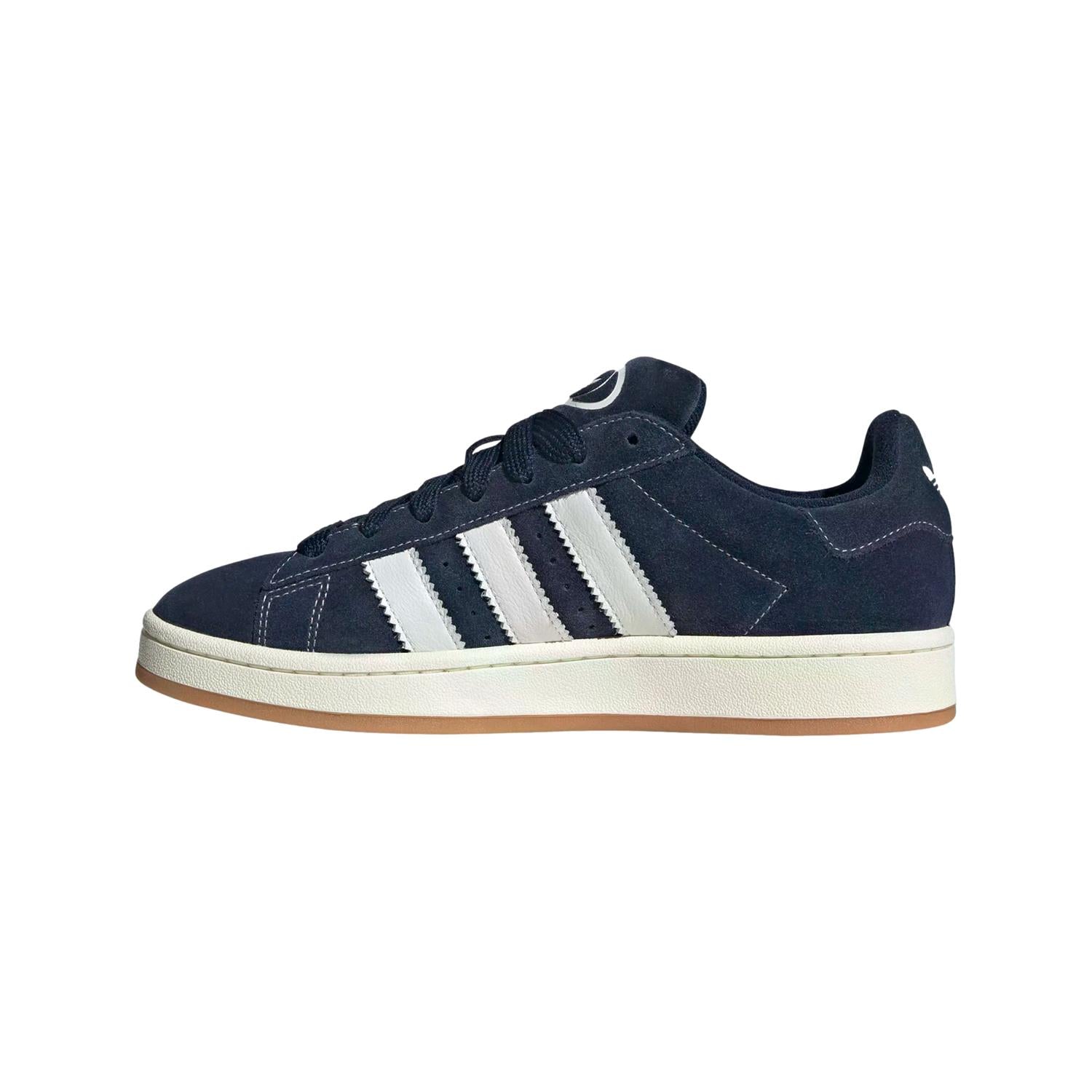 Adidas Campus 00s JR8163 barnesko i navy med hvite detaljer og komfortabel passform, vist fra siden.