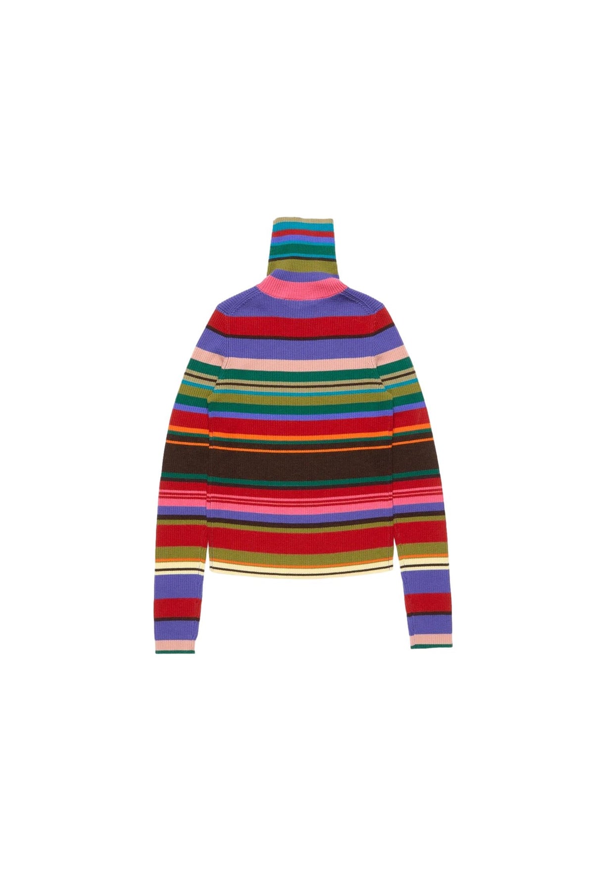 Acne Striped Wool Turtleneck genser i flerfargede striper, myk ullkvalitet, langermet og komfortabel for kaldt vær