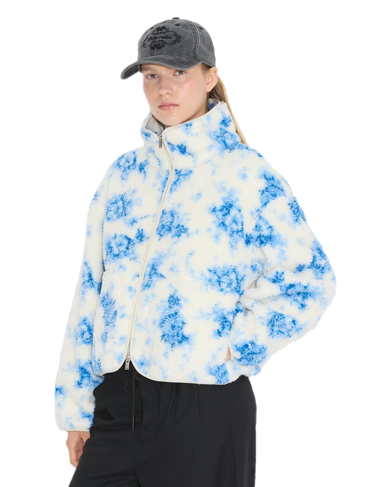 Holzweiler Rype Fleece Jacket Jakke Hvit Og Blå - modostore.no