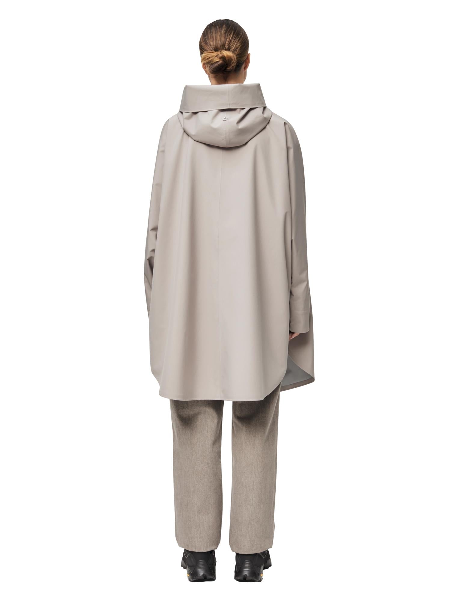 Blæst Bergen Poncho Low Tide Jakke Beige Grå