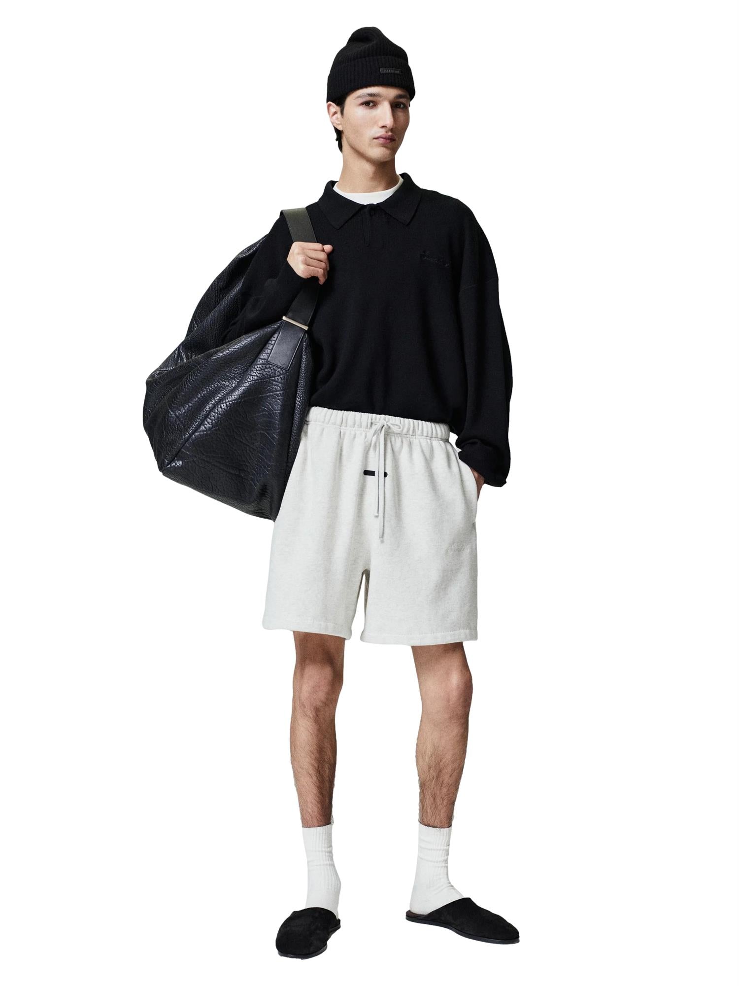Fear of God Essentials Signature Classic Short Shorts Lys Grå Melert - modostore.no