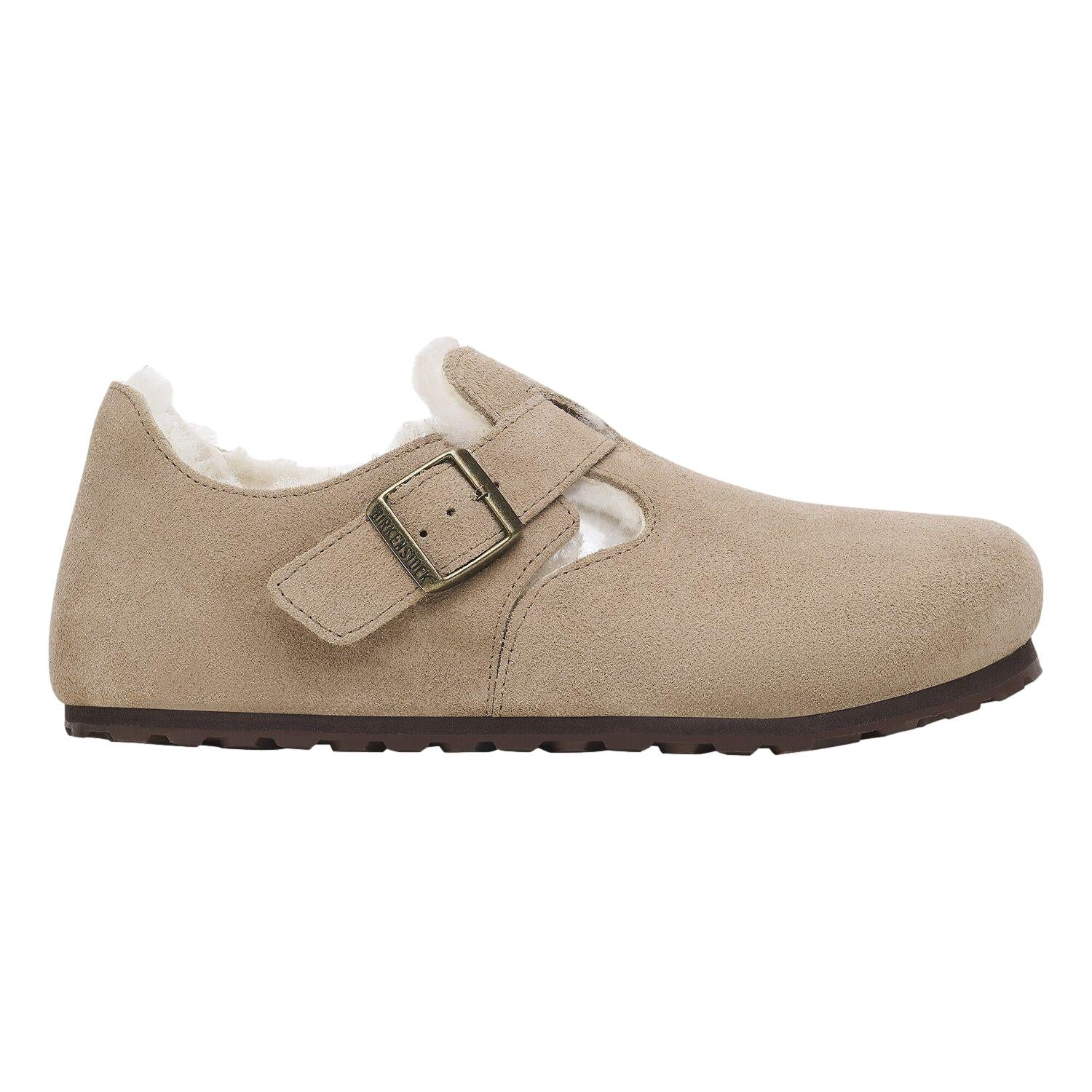 Birkenstock London Shearling Regular Taupe Sko Beige - modostore.no