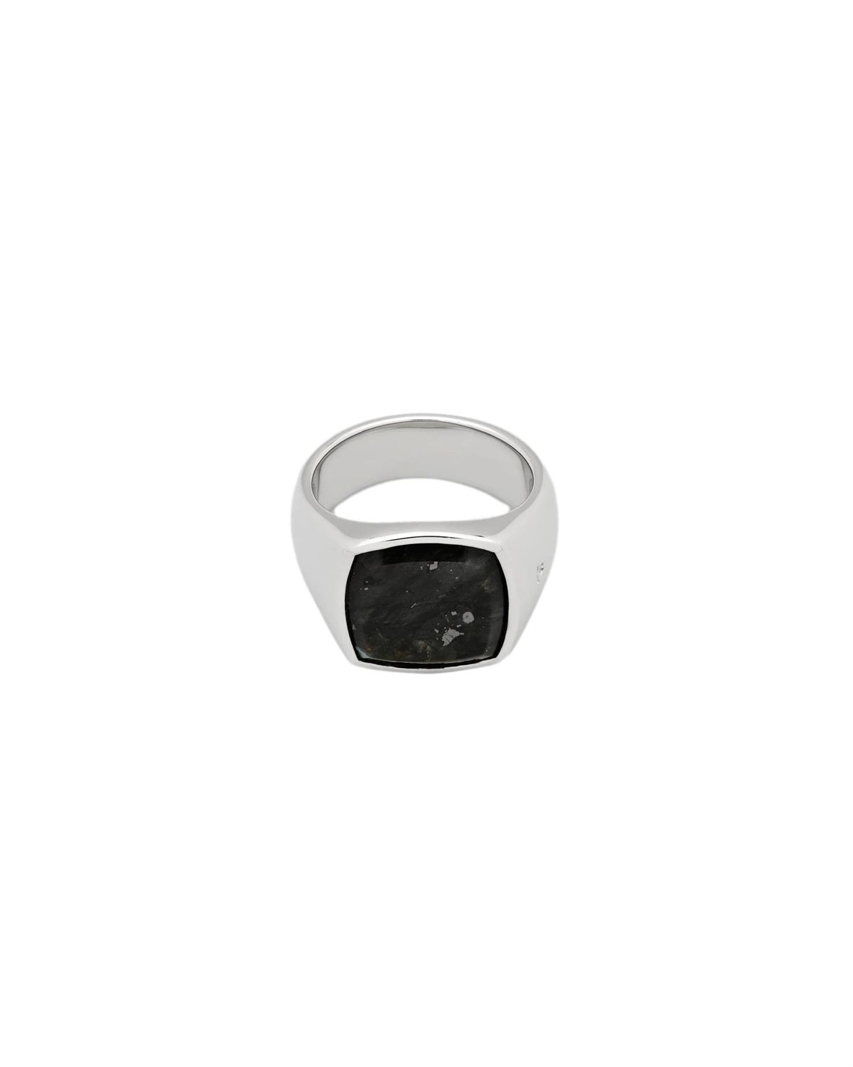 Tom Wood Cushion Black Larvikite Ring Sølv