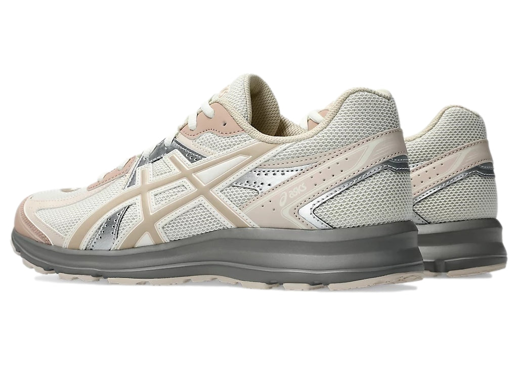 Asics JOG 100S Cream/Feather Grey Sko Rosa Mønster - modostore.no