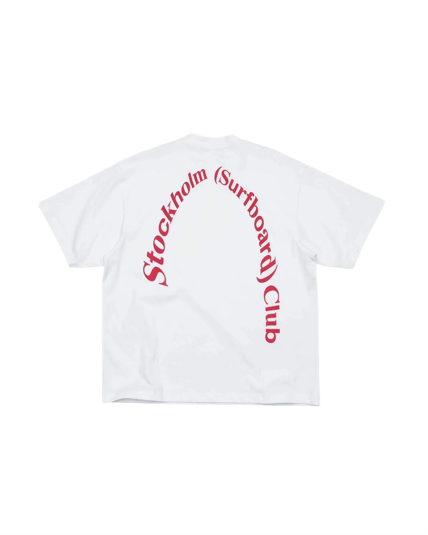 Stockholm Surfboard Club Box Tee Back Logo White T-shirt Hvit - modostore.no