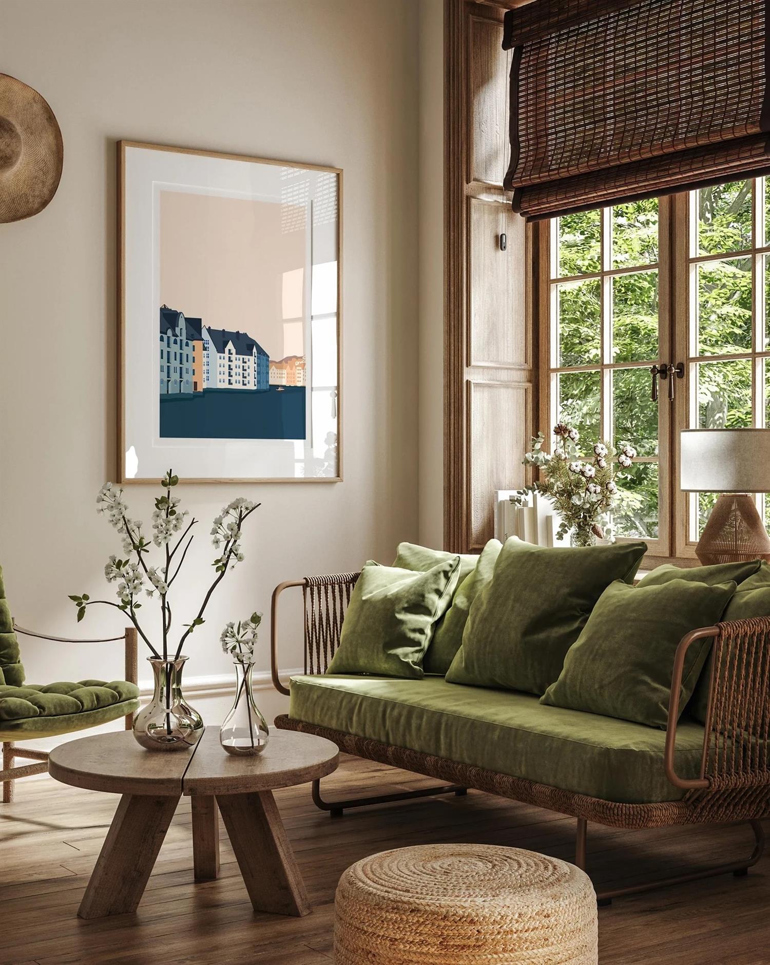 Wallstories Sommerkveld i Ålesund Print - modostore.no