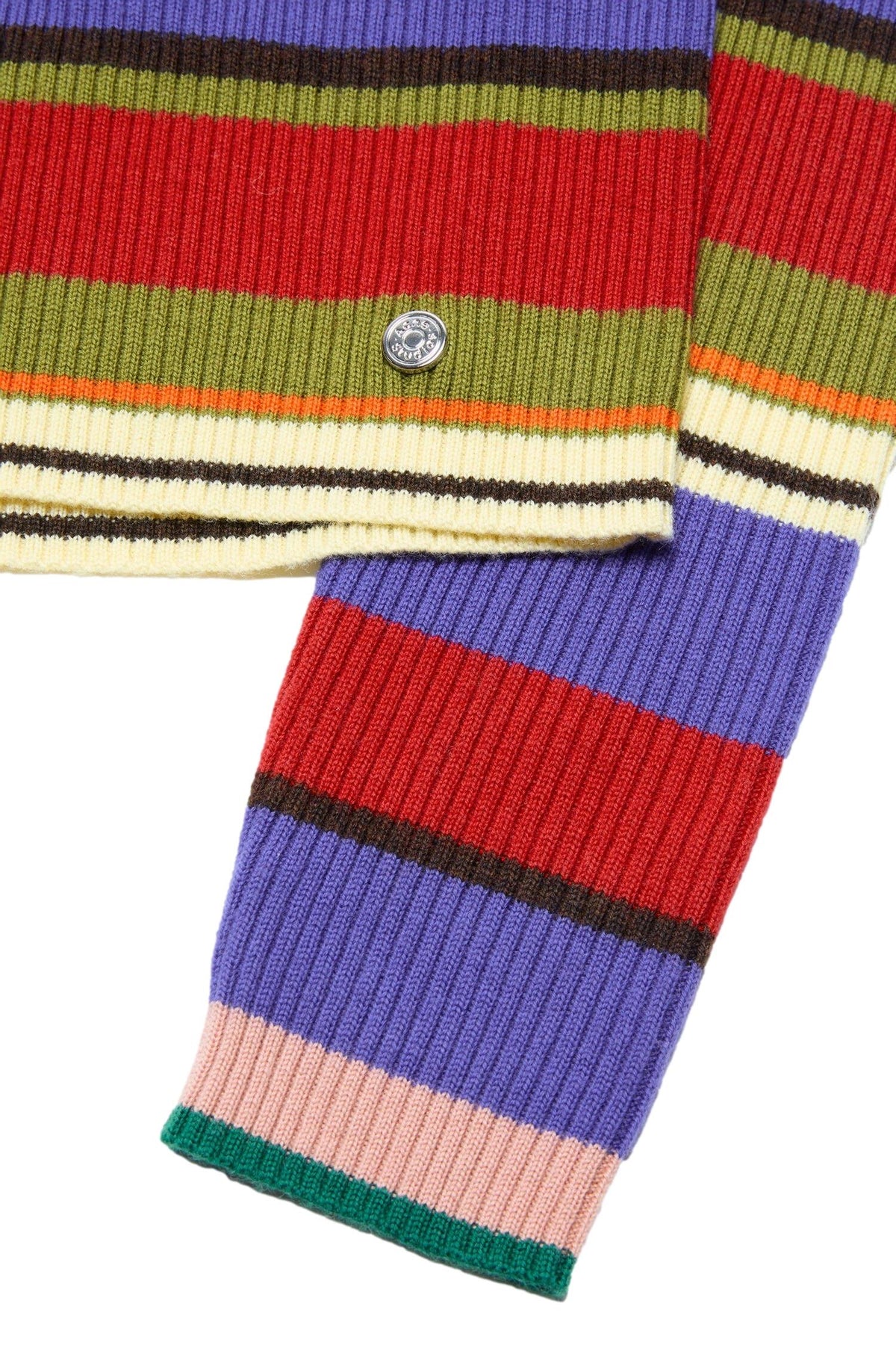Acne Striped Wool Turtleneck genser i flerfarget ull med striper, lang erm, myk og varm passform, sett for stilfull vinterbruk