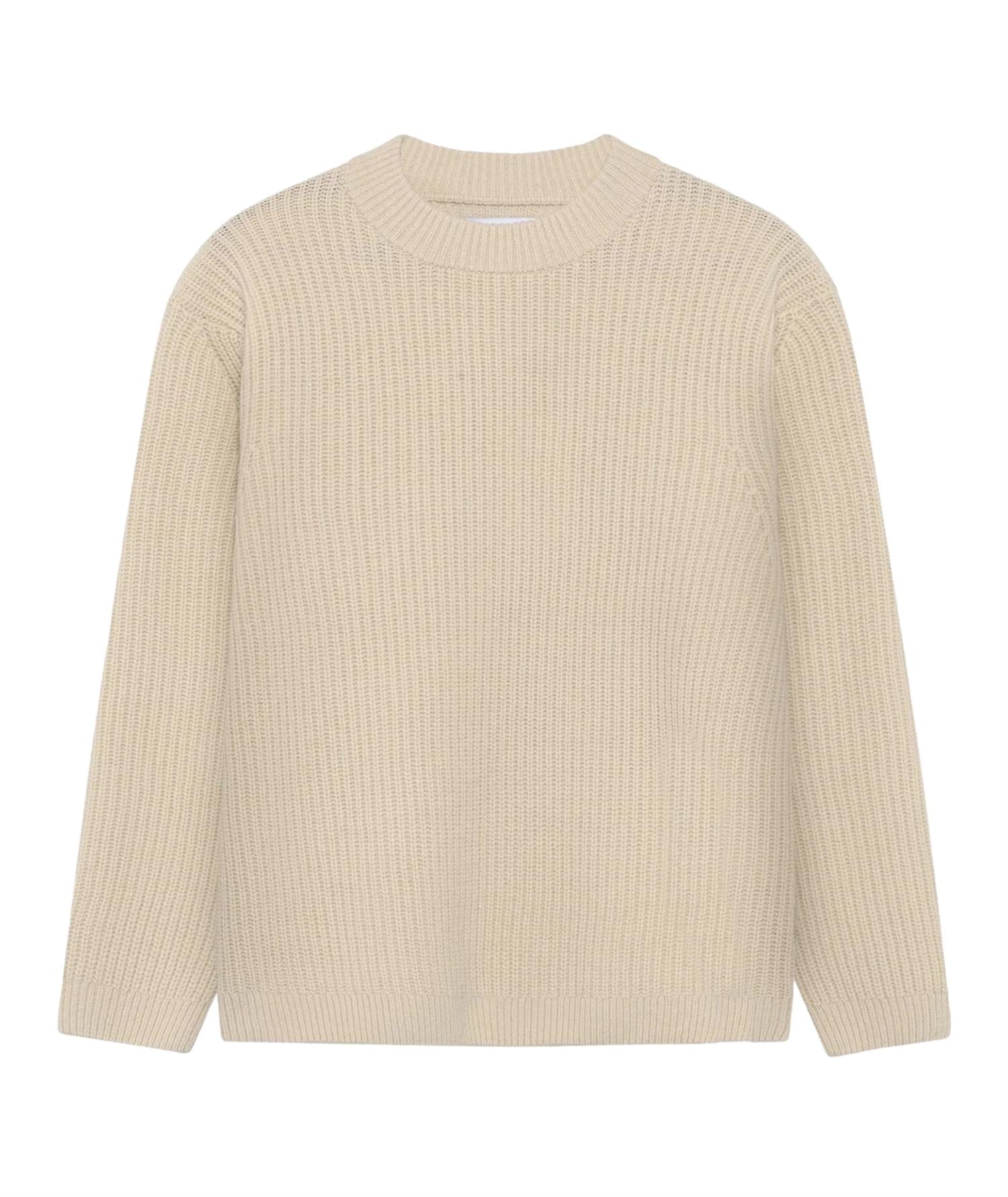 Garment Project Boxy Wool Knit Bone Genser Beige - modostore.no