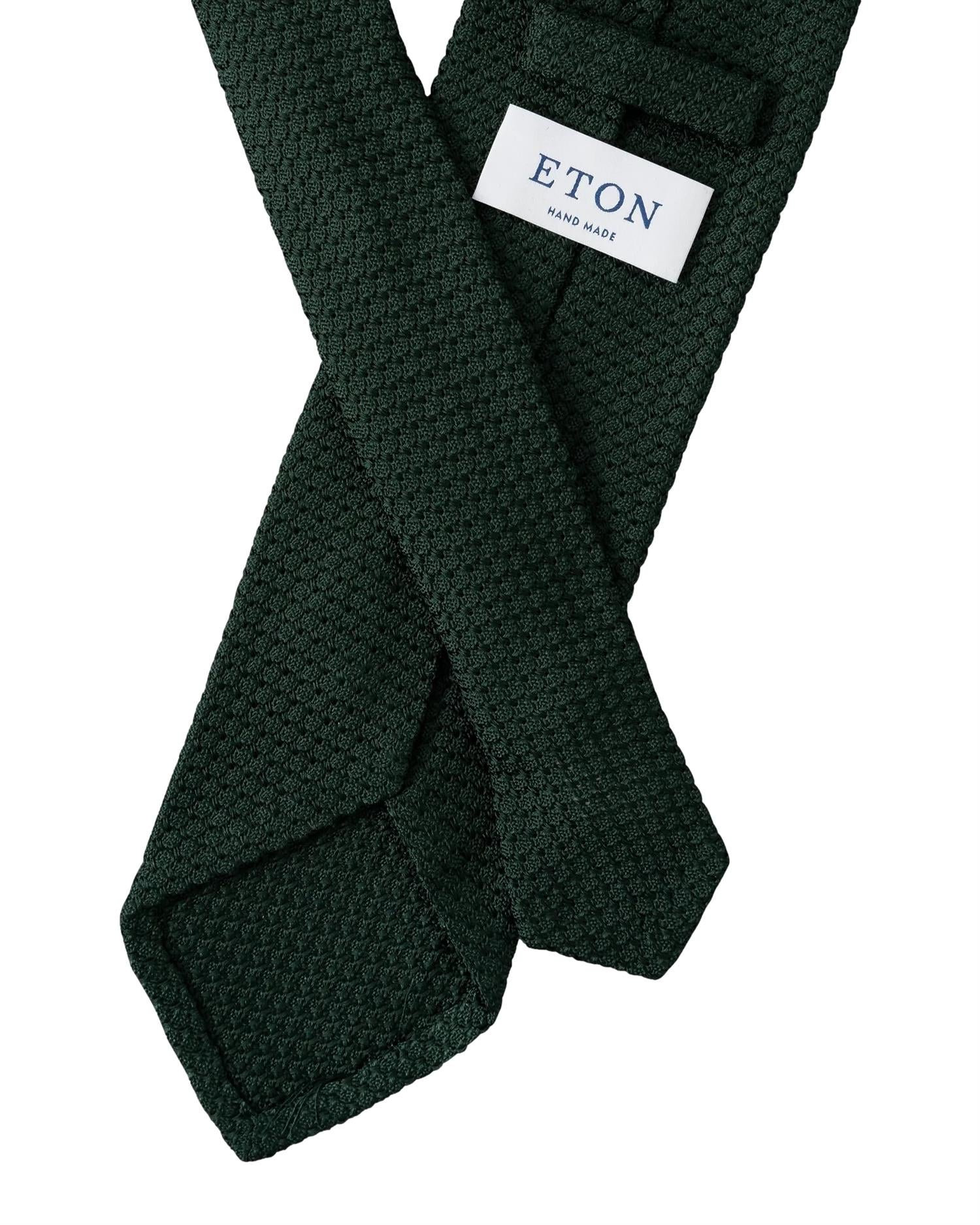 Eton Solid Grenadine Tie Slips Mørkegrønn - modostore.no