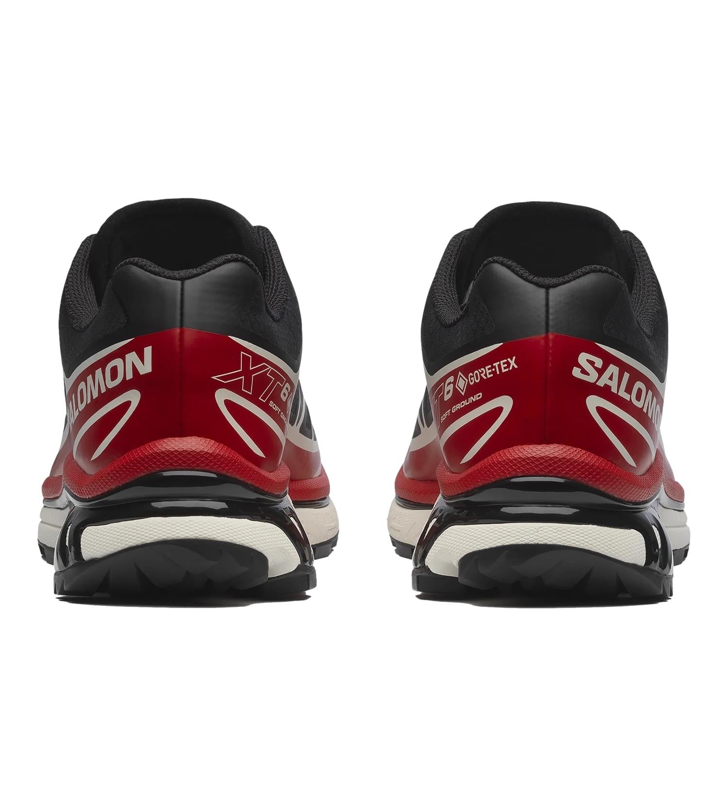 Salomon XT-6 GTX Black/Flame Scarlet/Vanilla Ice Sko Sort Og Rød - modostore.no