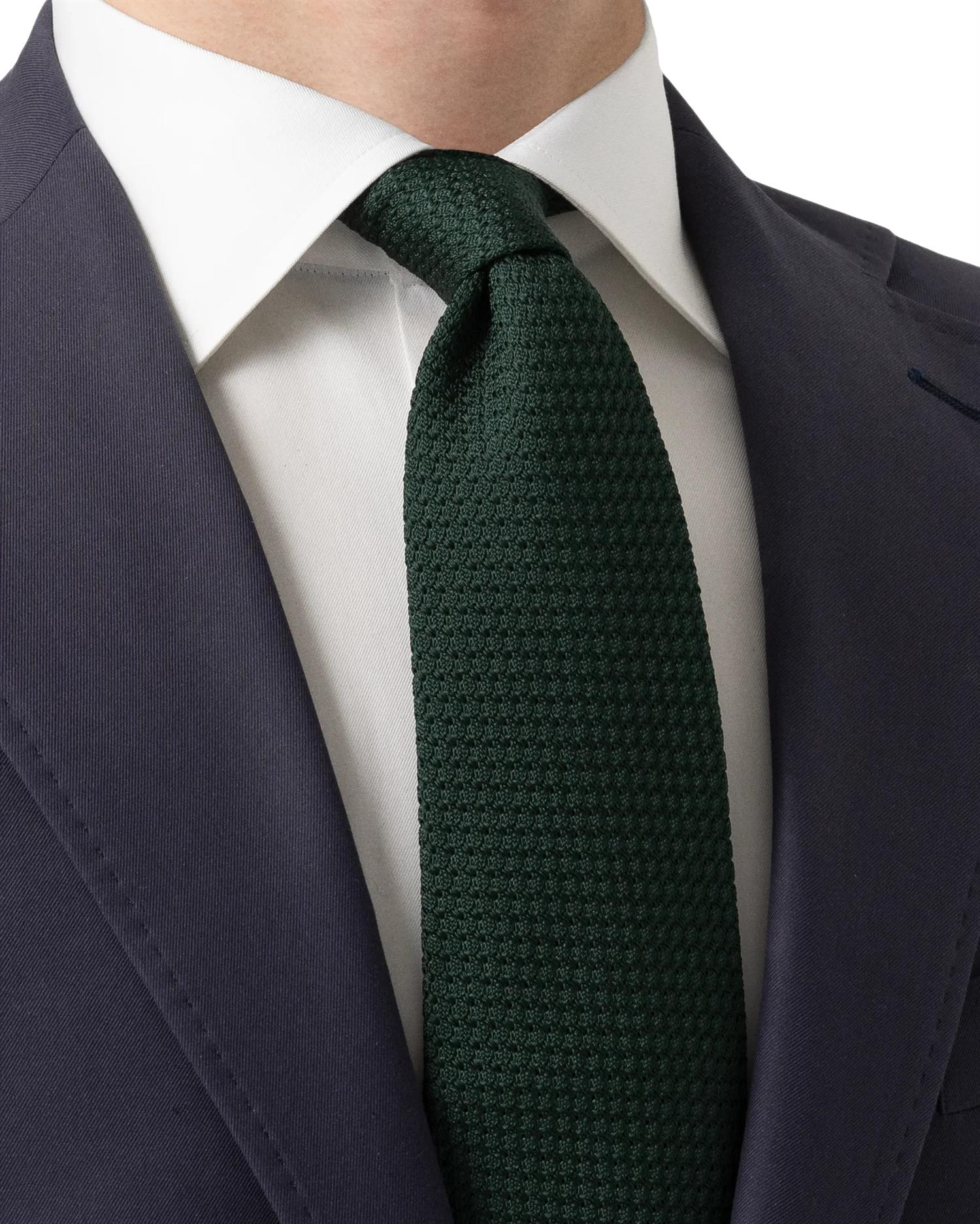 Eton Solid Grenadine Tie Slips Mørkegrønn - modostore.no