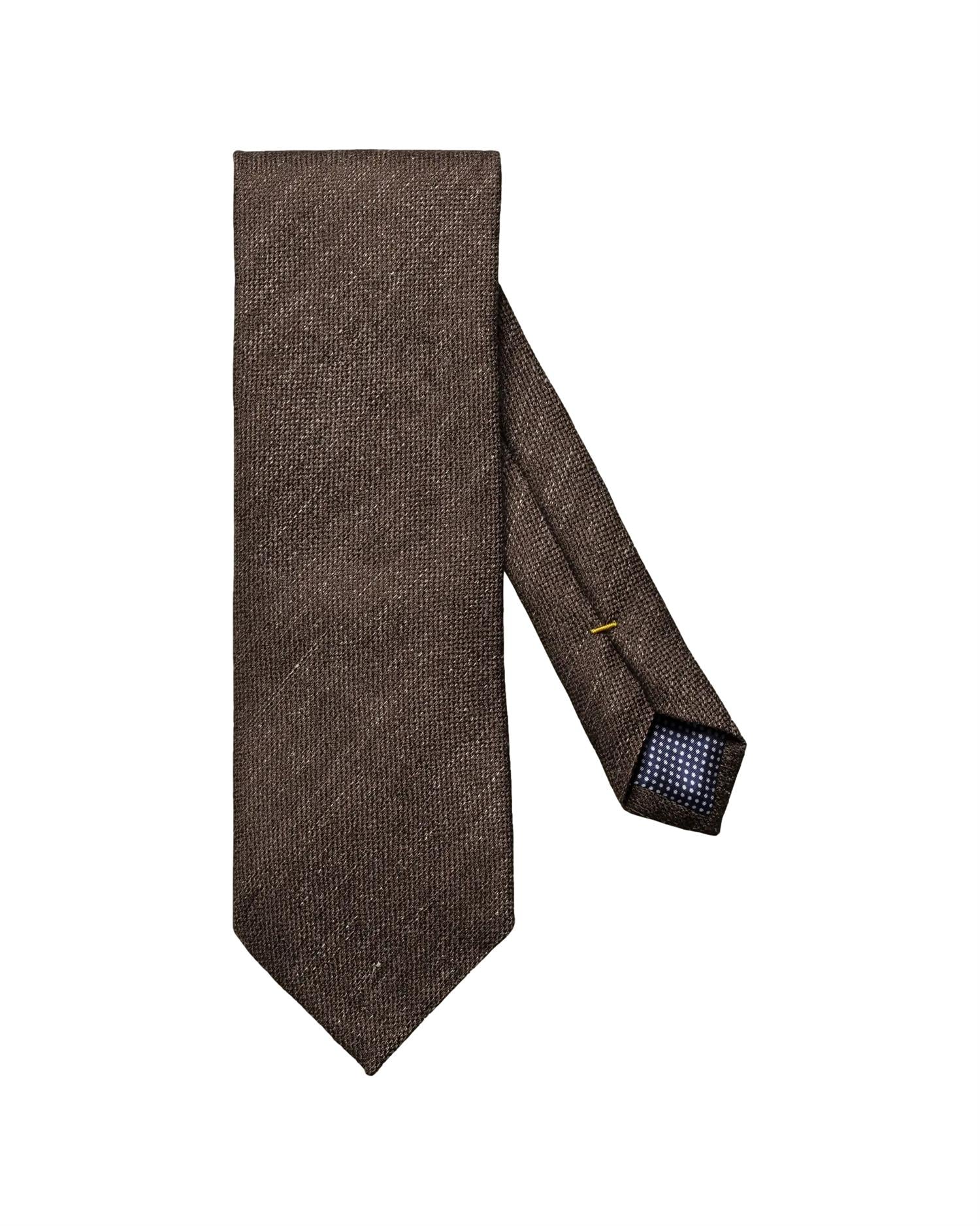 Eton Brown Silk and Linen Tie Slips Brun - modostore.no