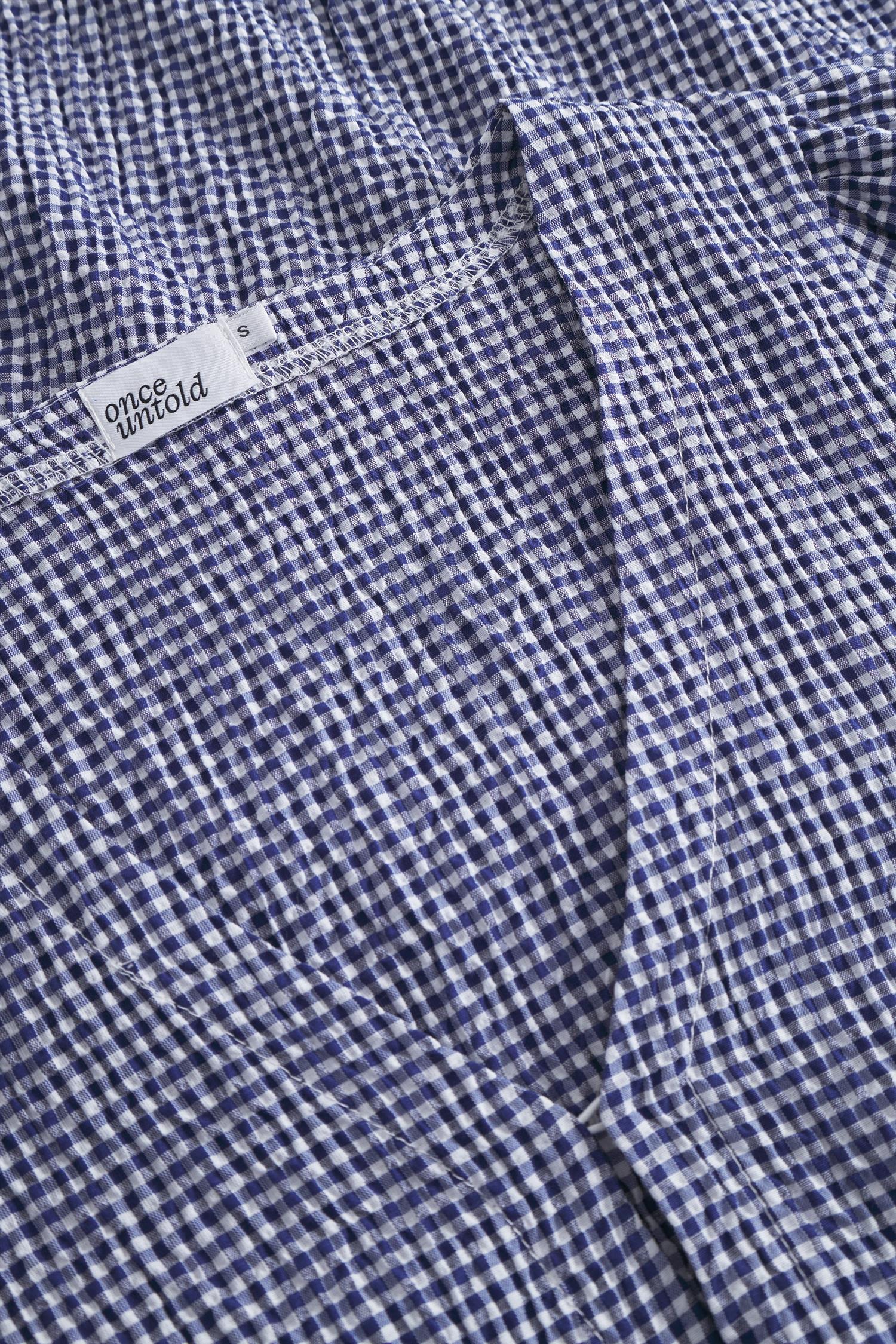 Once Untold Indiana Ribbon Blouse Topp Hvit Og Blå - modostore.no