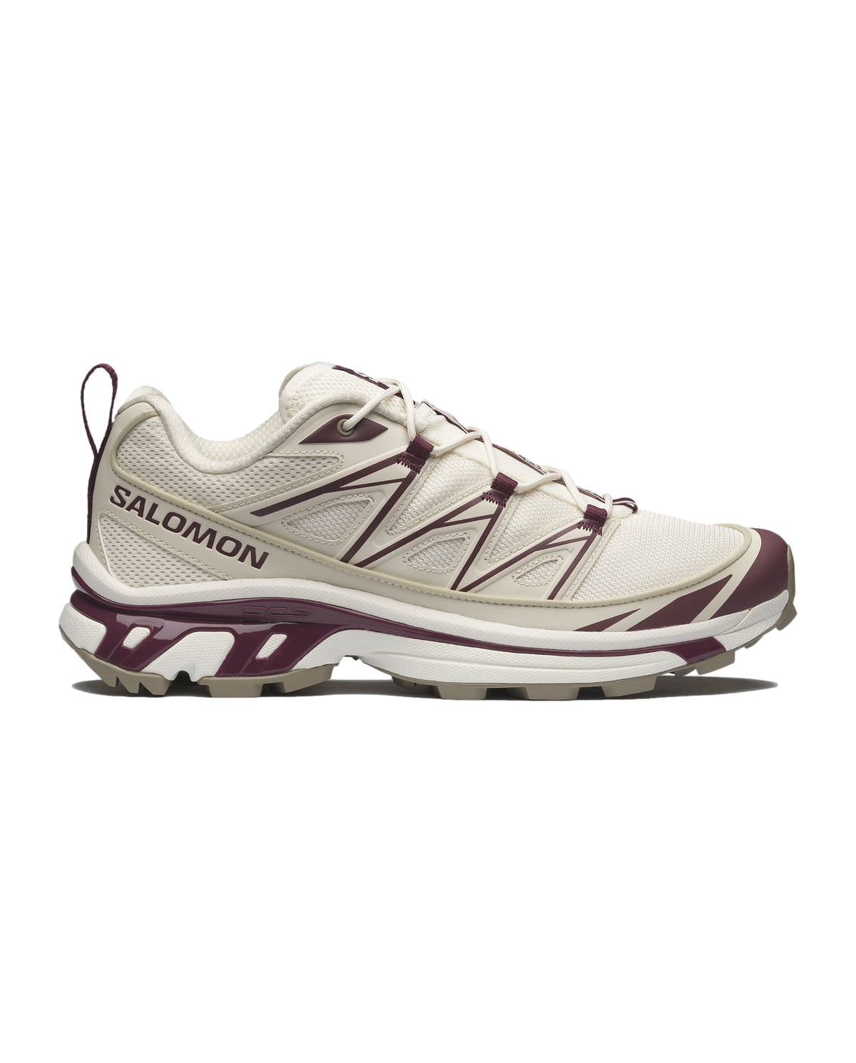 Salomon XT-6 Expanse Vanilla Ice/Maroon Banner/Almond Milk Sko Hvit Og Burgunder