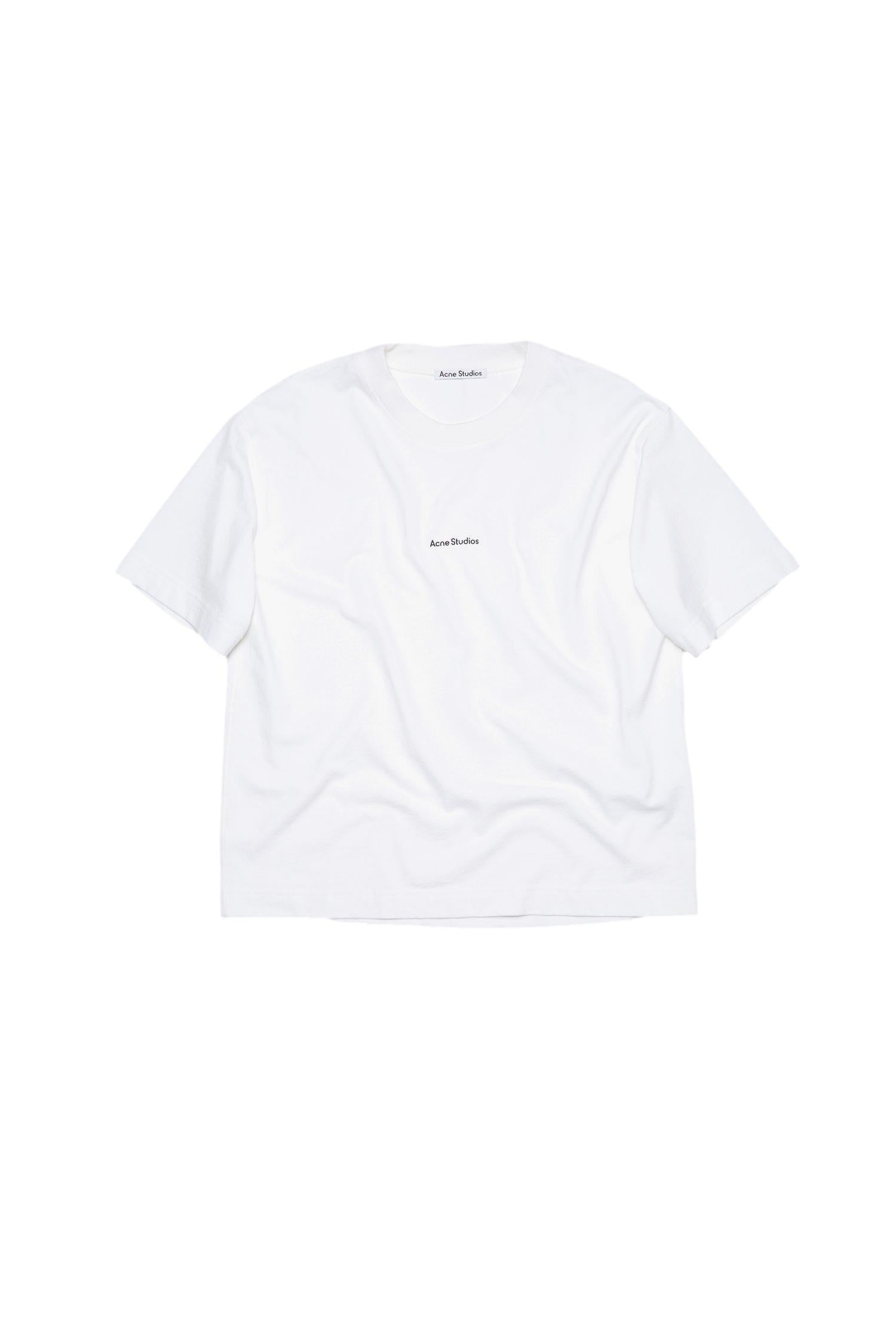 Acne Logo t-shirt T-shirt Hvit - modostore.no