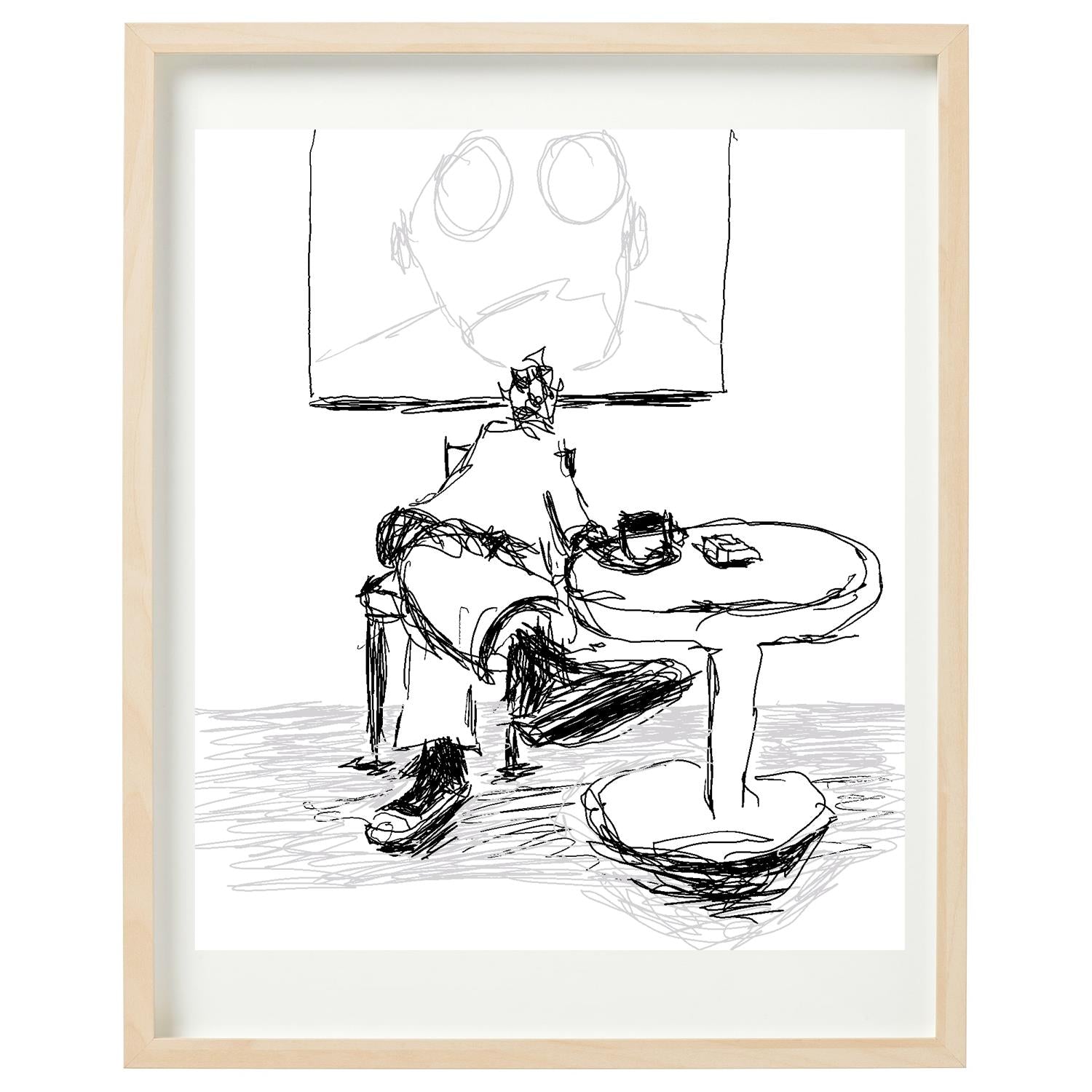 Ole-Kristian Joki Haukeberg kunstverk, Kunstpause A3, fargerik kunst på papir med abstrakte former og kreative detaljer.