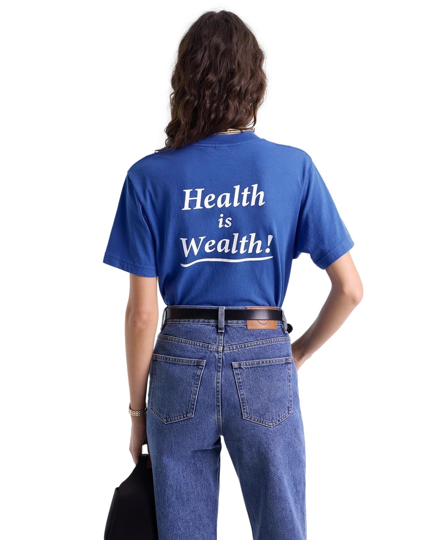 Sporty & Rich Health is Wealth T-Shirt T-shirt Blå - modostore.no