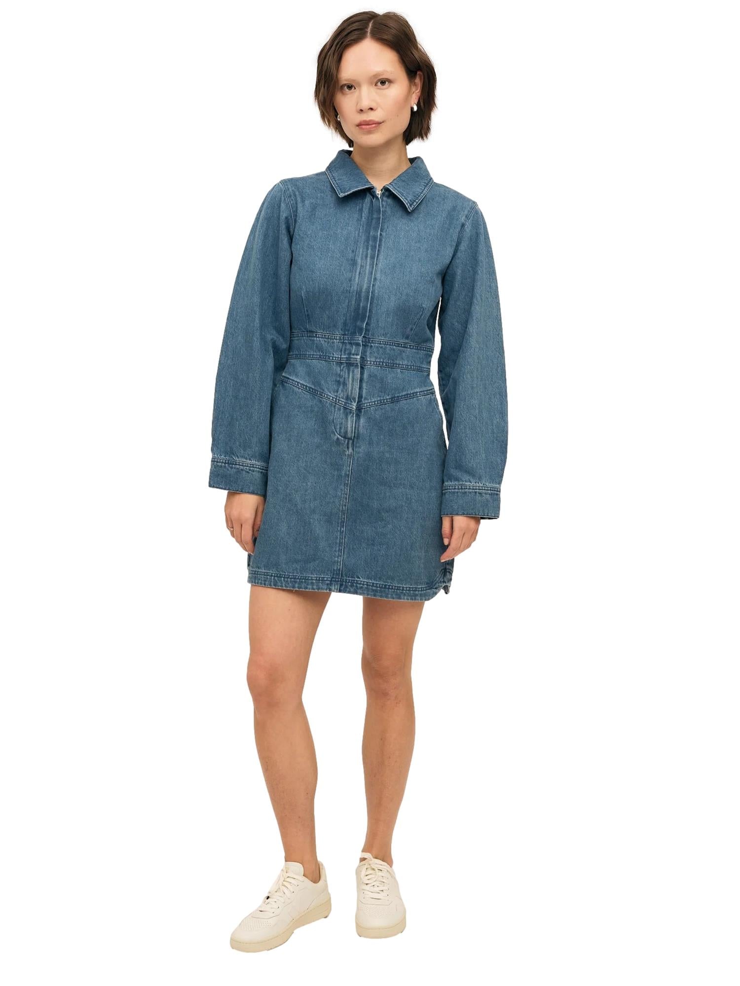 Once Untold Dina Dress Kjole Denim - modostore.no