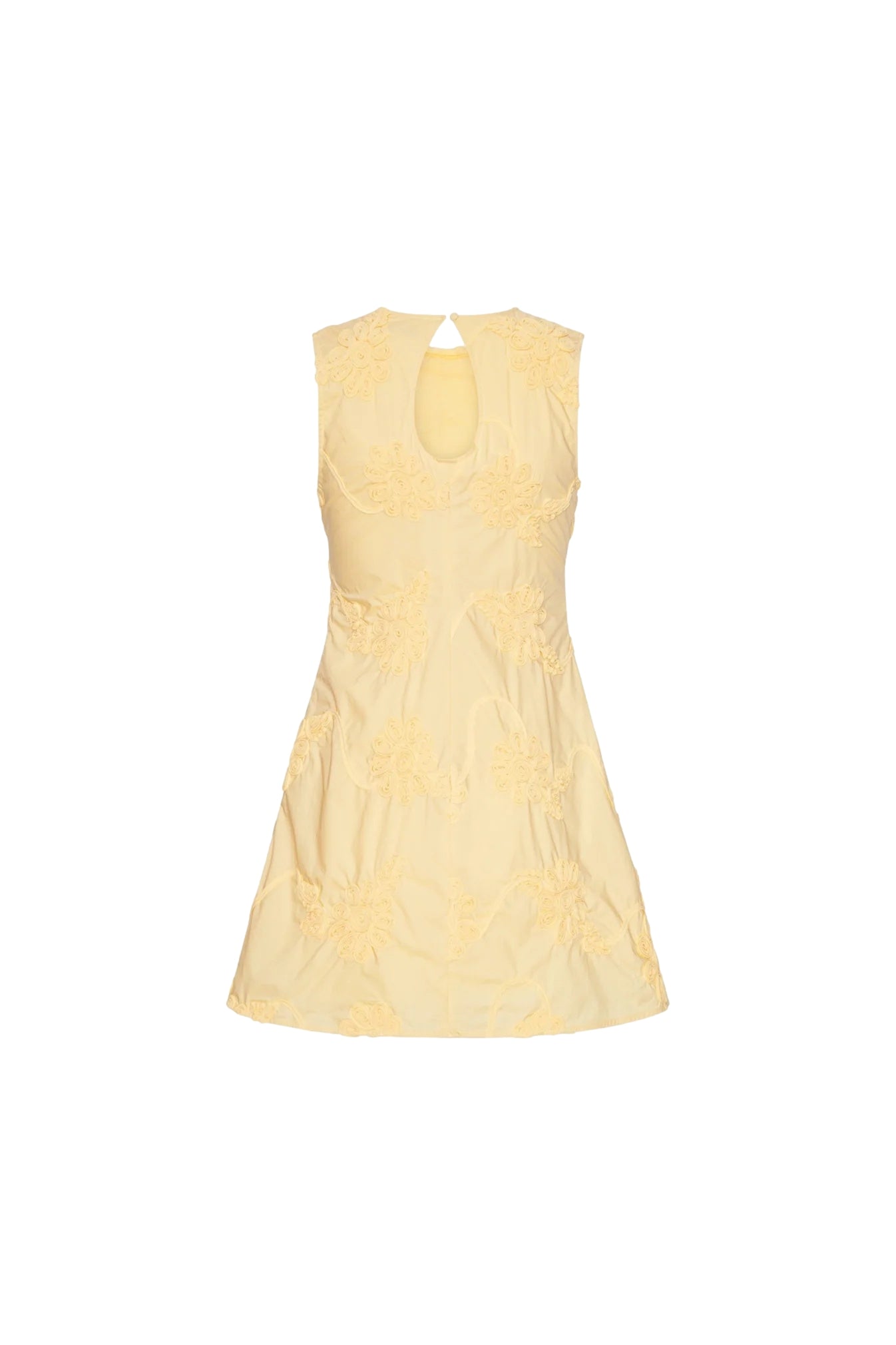 ROTATE Flower Mini Flared Dress Kjole Lysegul - modostore.no