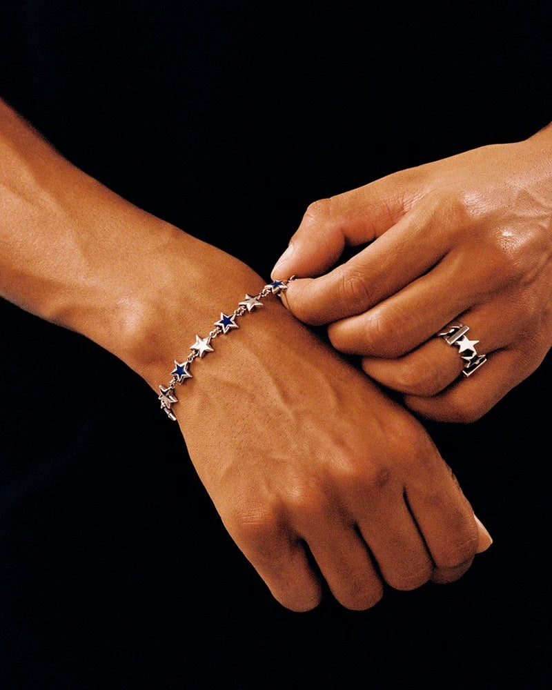 TwoJeys Blue Enameled Stars Bracelet Armbånd Sølv / Blå - modostore.no