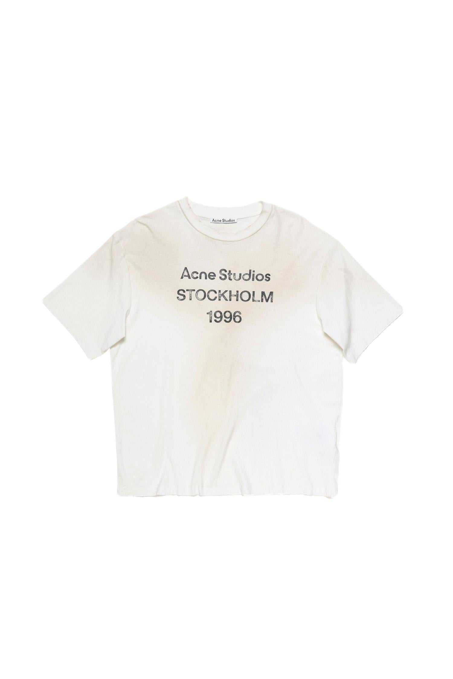 Acne Sprayed Logo T-Shirt T-shirt Melkehvit