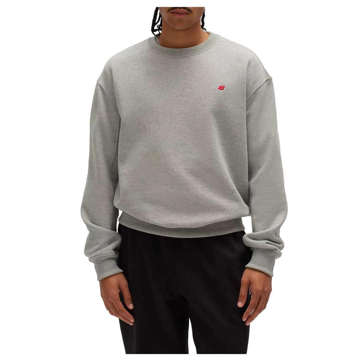 Grå New Balance Made in USA Core Crewneck genser med rund hals