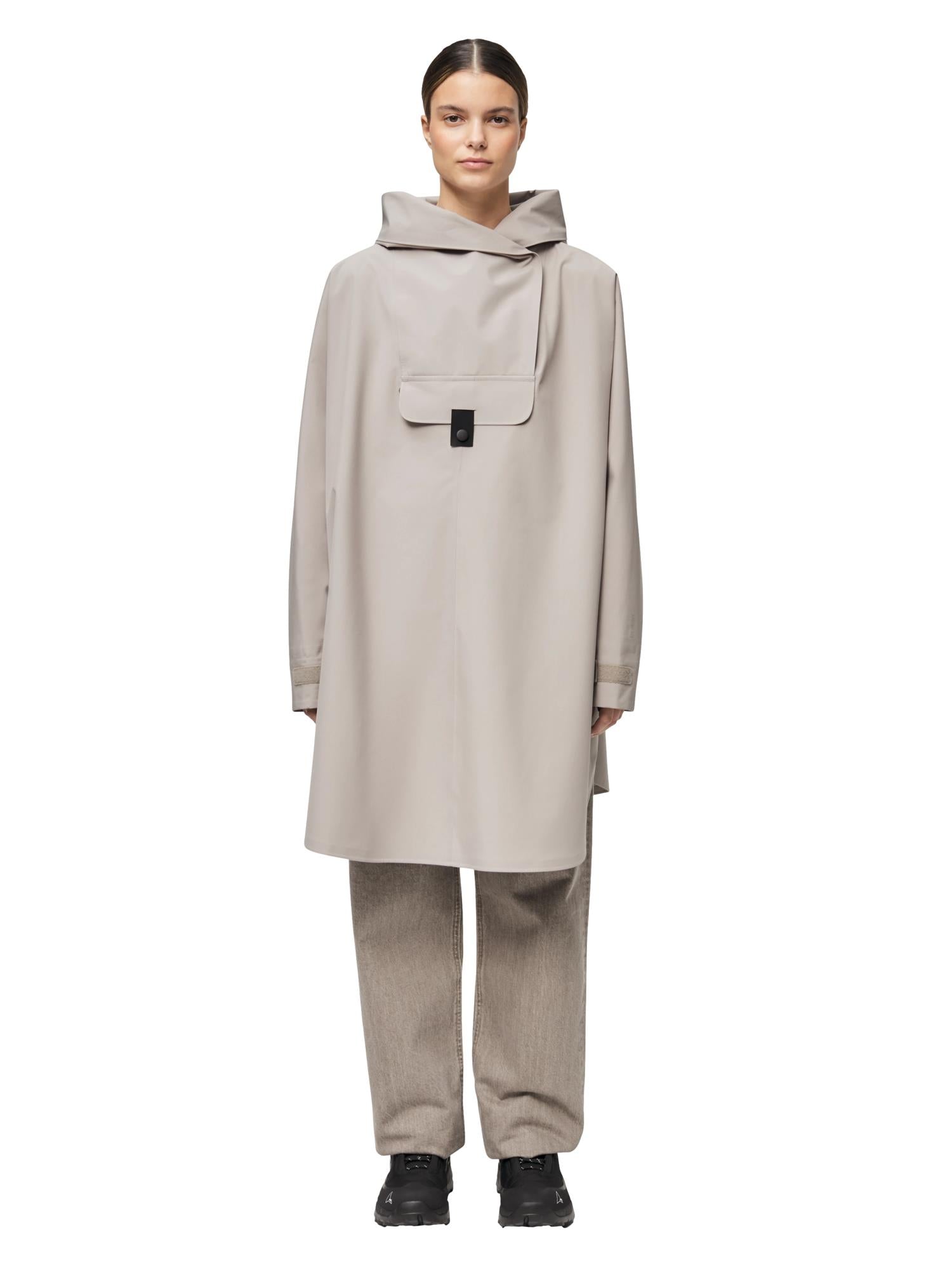 Blæst Bergen Poncho Low Tide Jakke Beige Grå