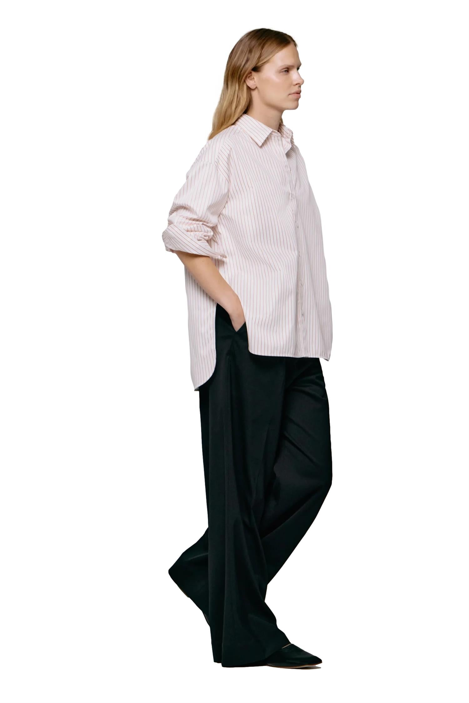 Julie Josephine Edwina Shirt Skjorte Stripet Oransje - modostore.no