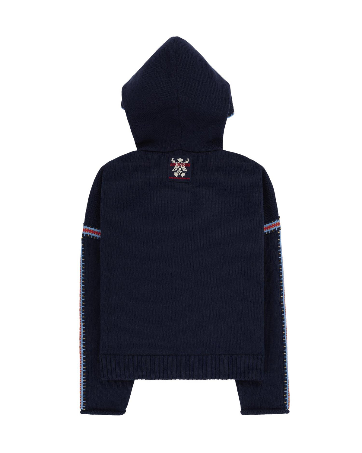 Amundsen Gommo hoodie for kvinner i mørkeblå, komfortabel hettegenser med logo fra norsk friluftsmerke.