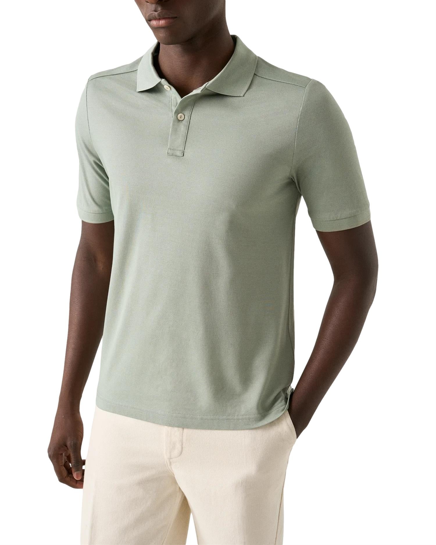 Eton Filo di Scozia Solid Piqué T-shirt Lysegrønn - modostore.no