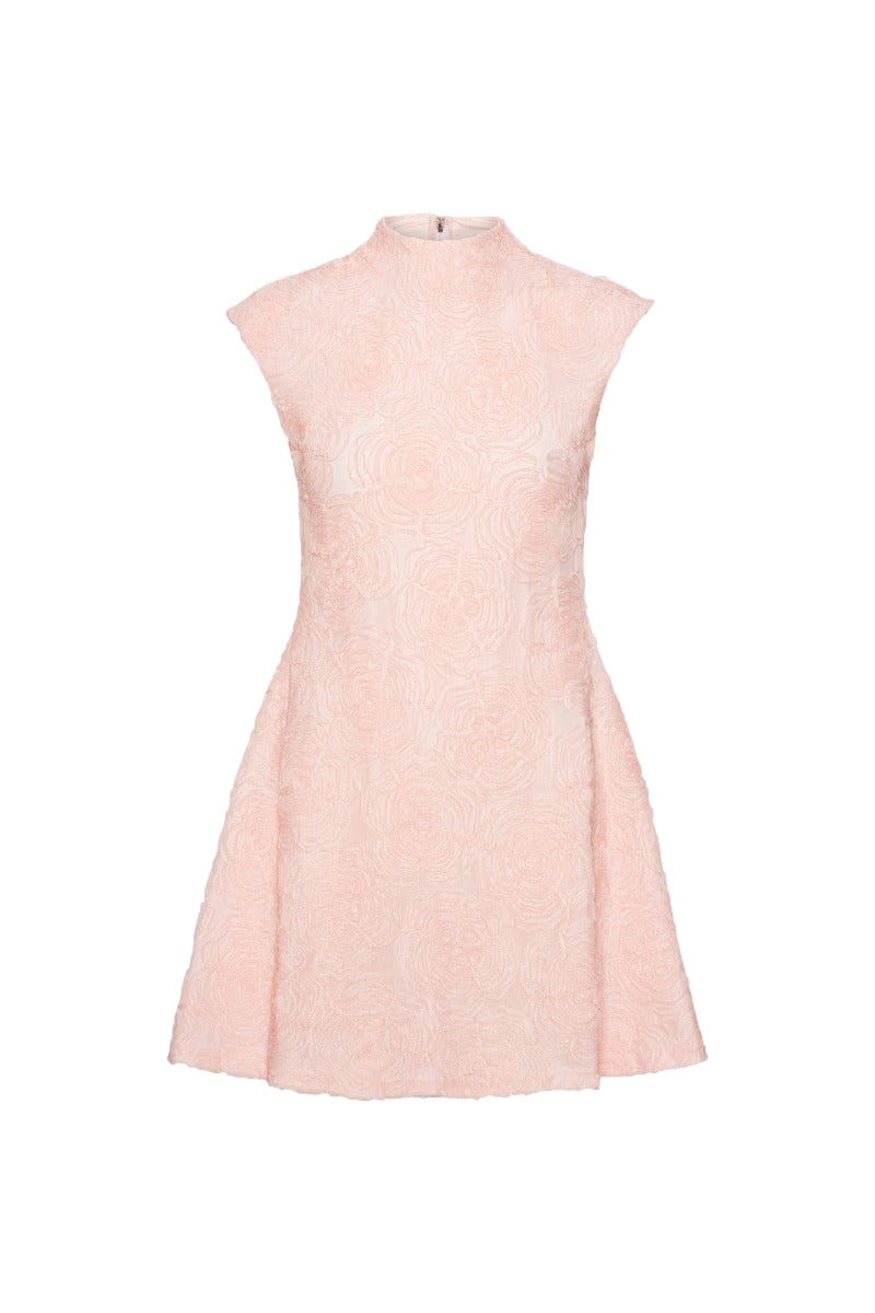 ROTATE Mesh Mini Dress Kjole Lyserosa