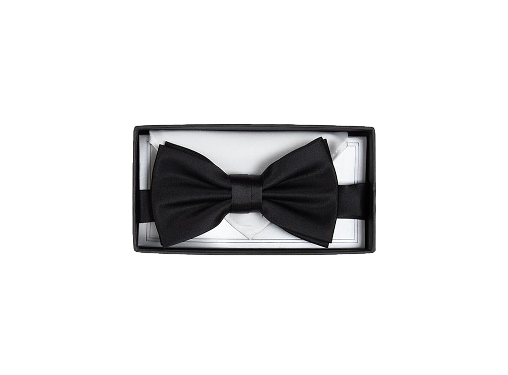 Manzini Bowtie flat end w/Handky Sløyfe Blank Sort - modostore.no