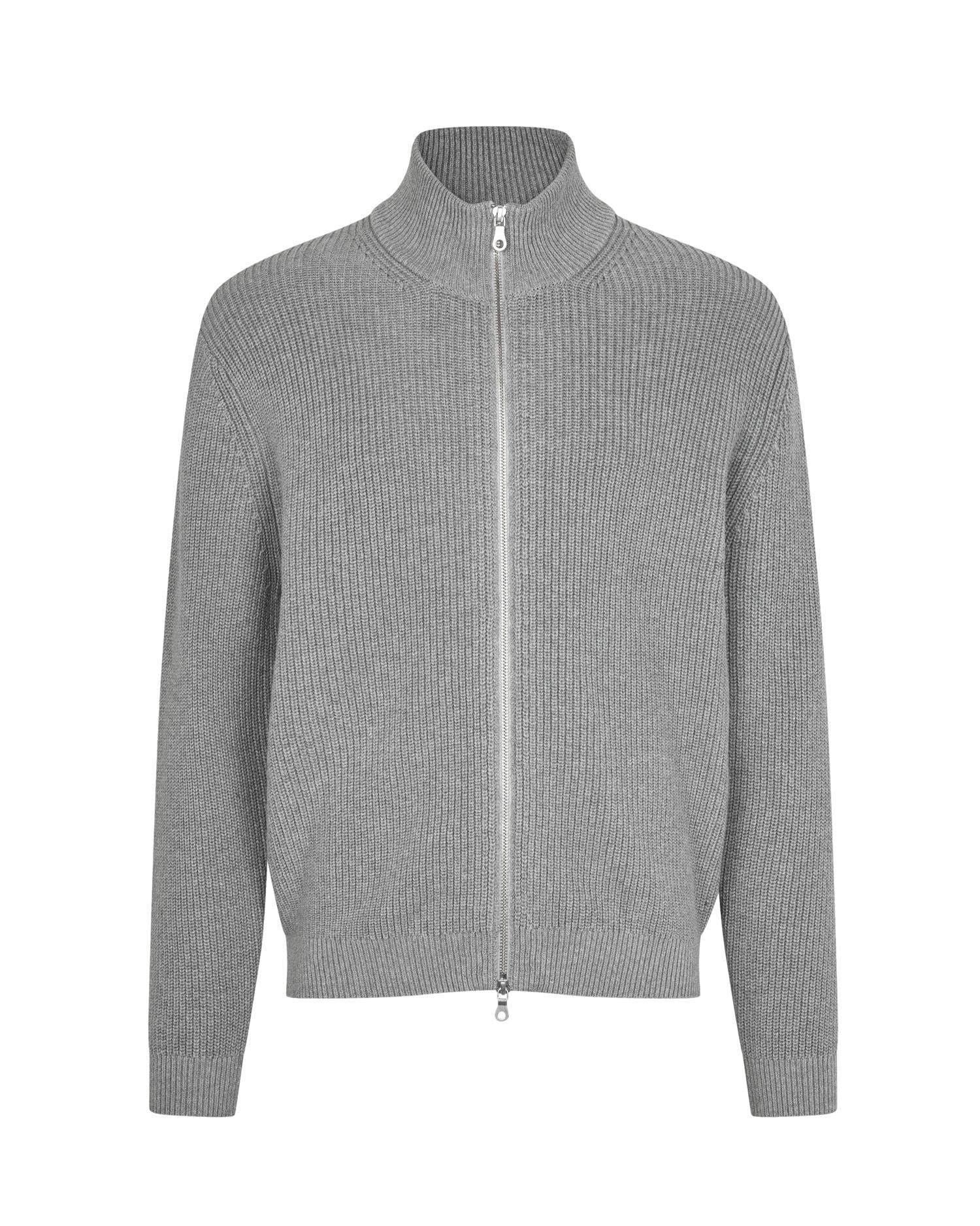 Garment Project Norman Grey Melange Cardigan Grå