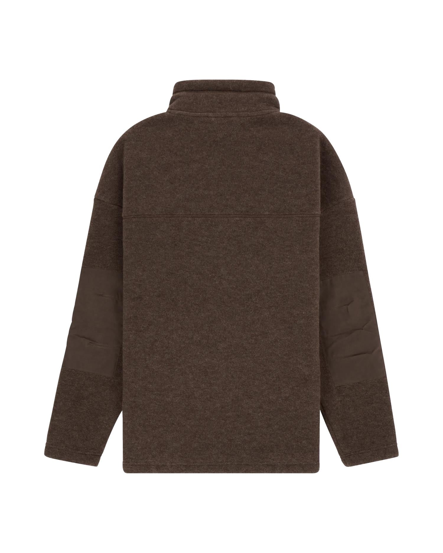 Amundsen V-Bond Waxed Fleece Mens Genser Mørkebrun
