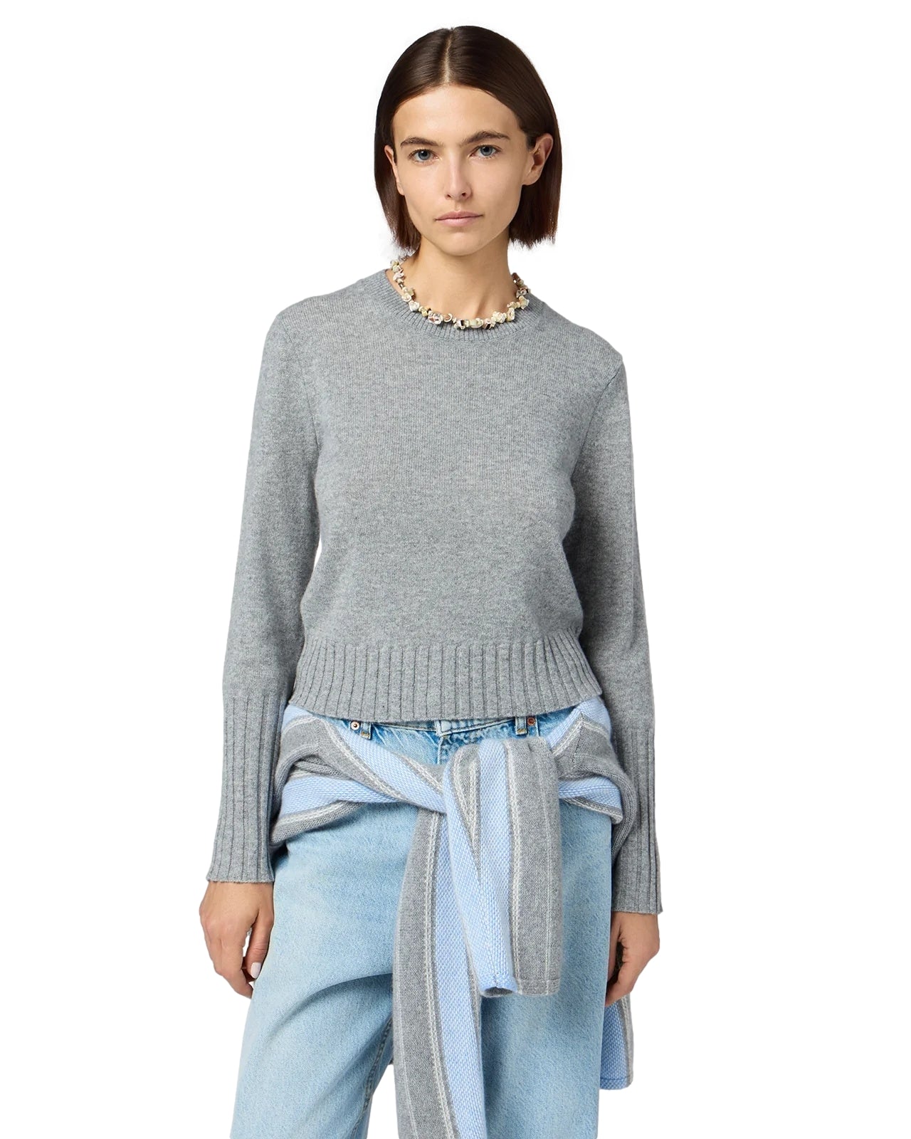 Guest In Residence Shrunken Crew Genser Grå - modostore.no