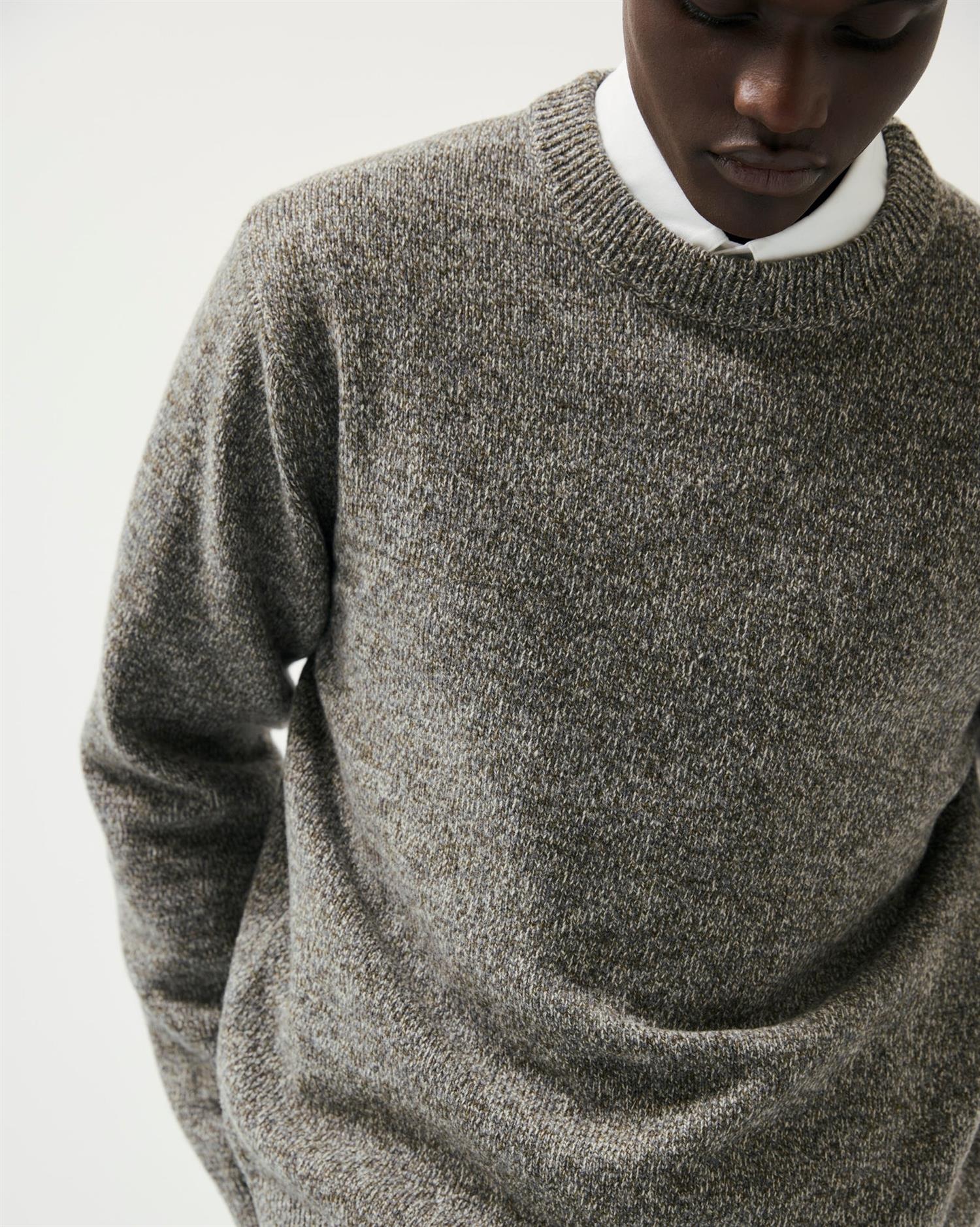 Garment Project Stanton Grey/Bosco Genser Gråbrun