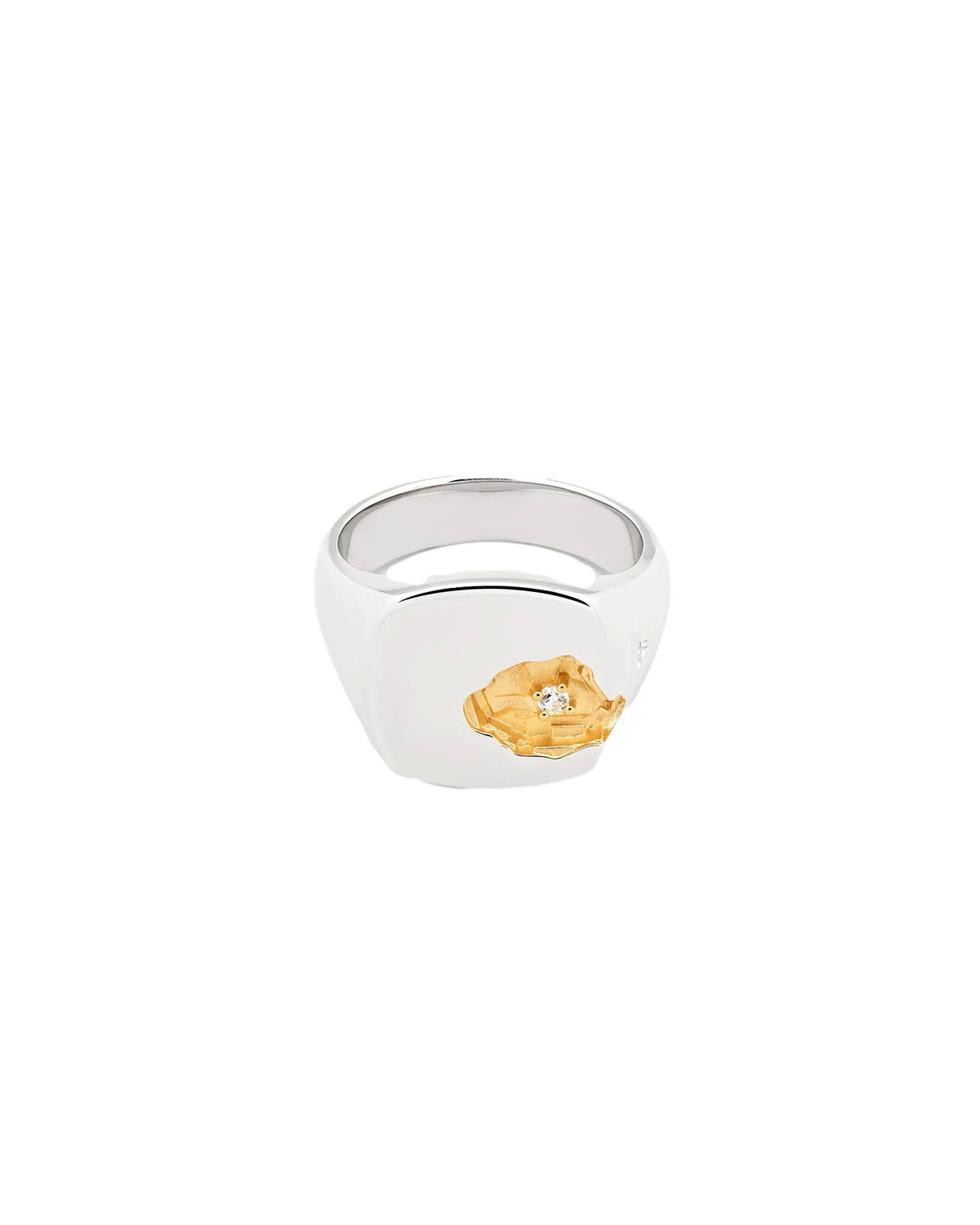 Tom Wood Mined Ring Large Diamond Ring Sølv