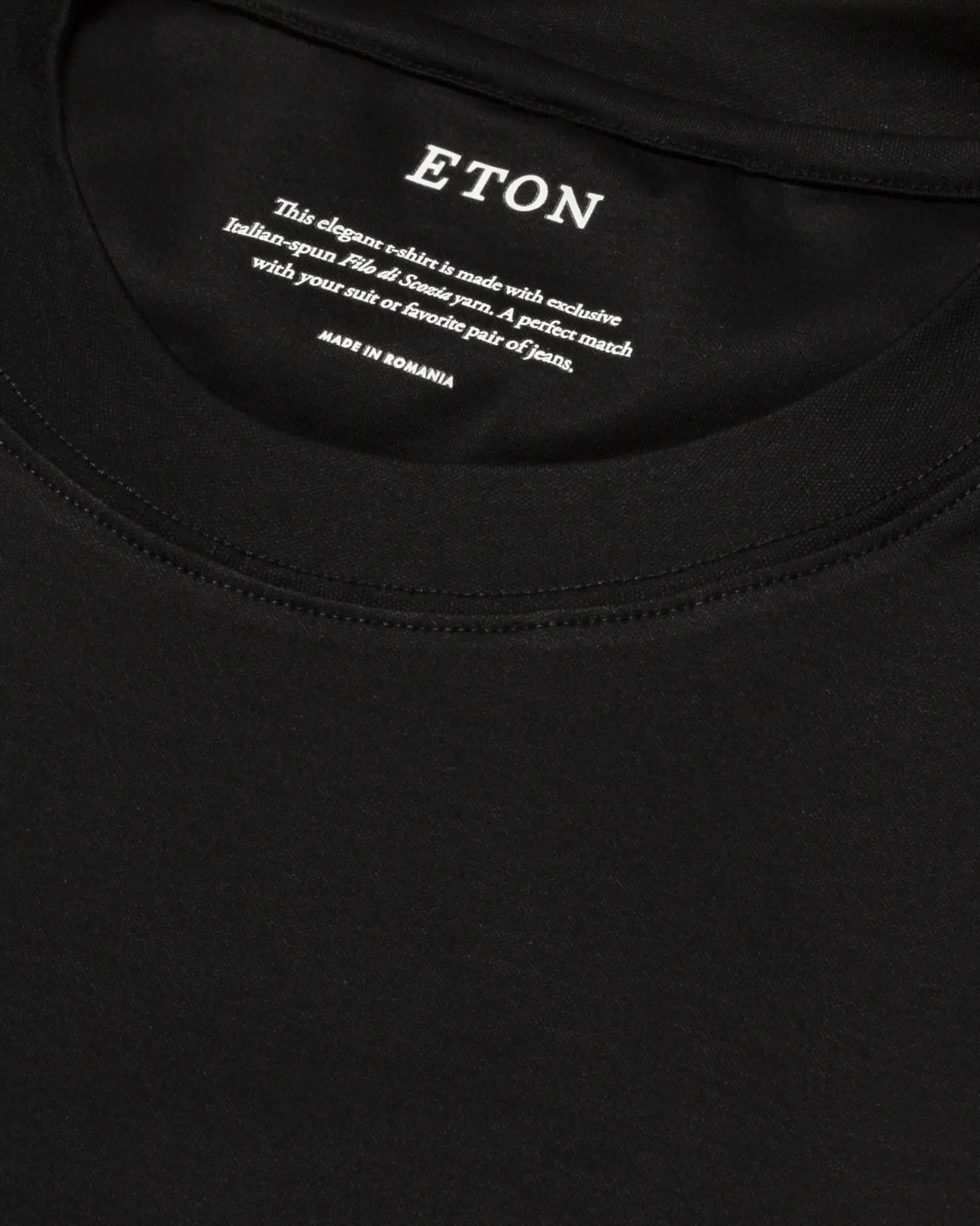 Eton Filo di Scozia T-shirt T-shirt Sort - modostore.no